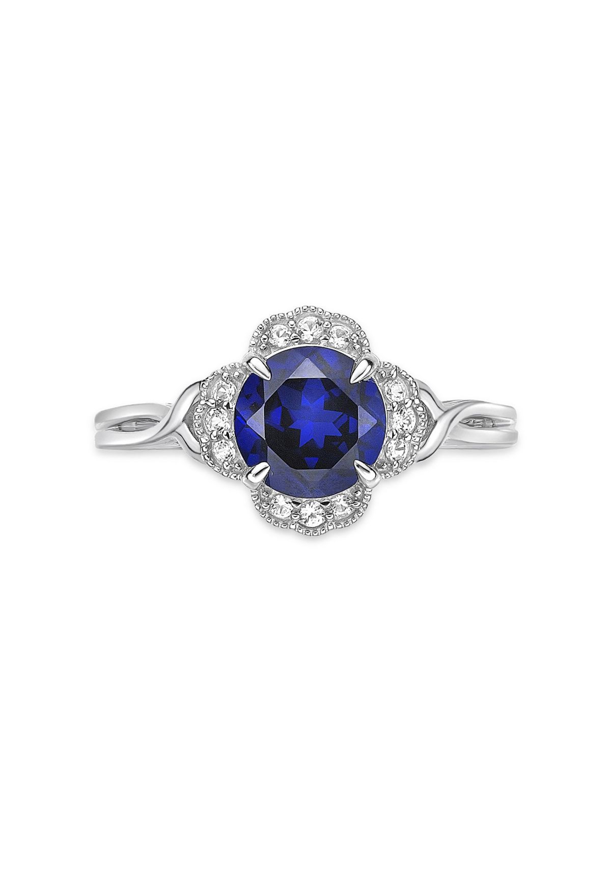 Lab Created 1 3/4 ct. t.w. Created Sapphire and Created White Sapphire Ring in Sterling Silver