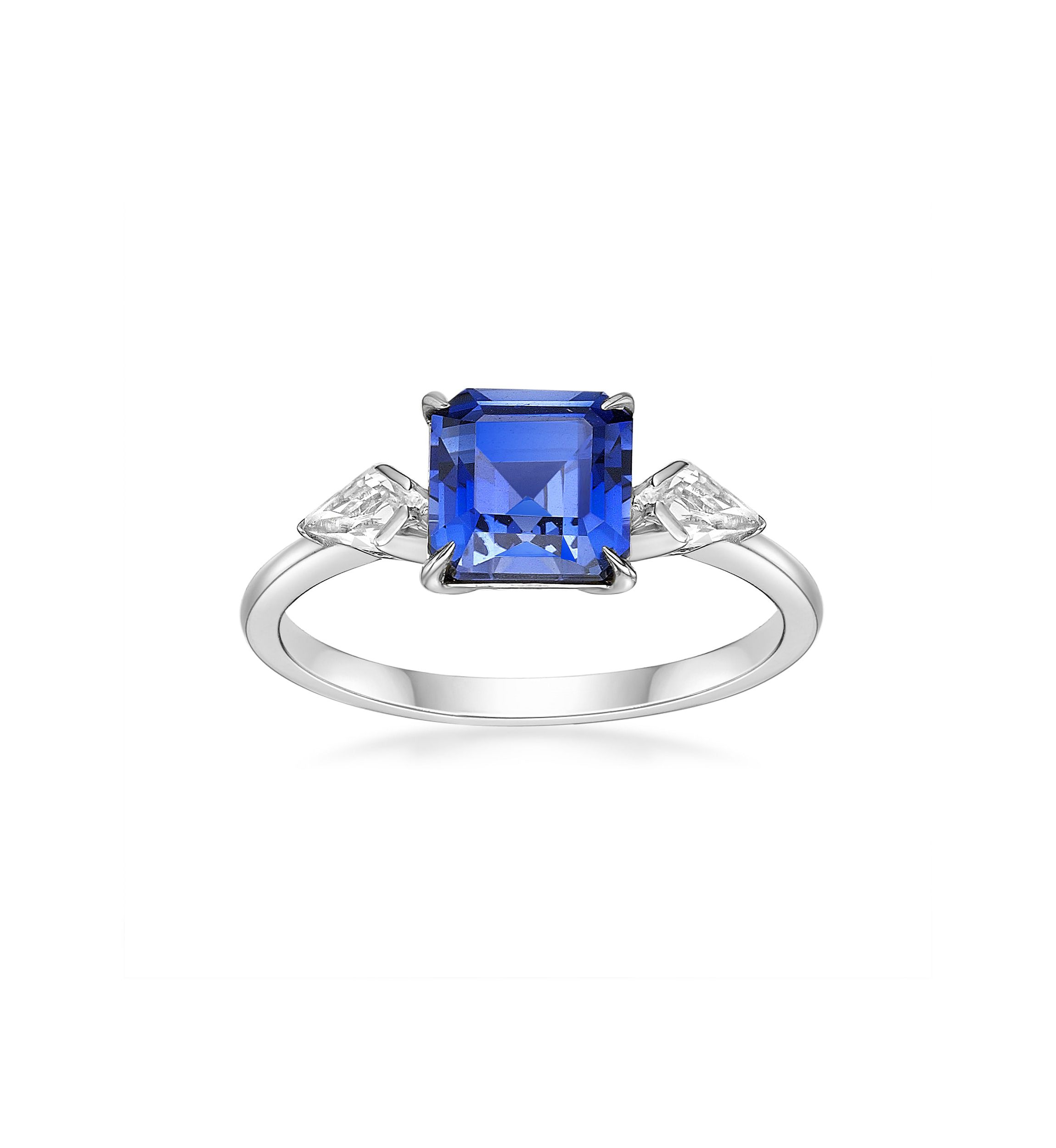 Lab Created Created Sapphire and Created White Sapphire Ring in Sterling Silver