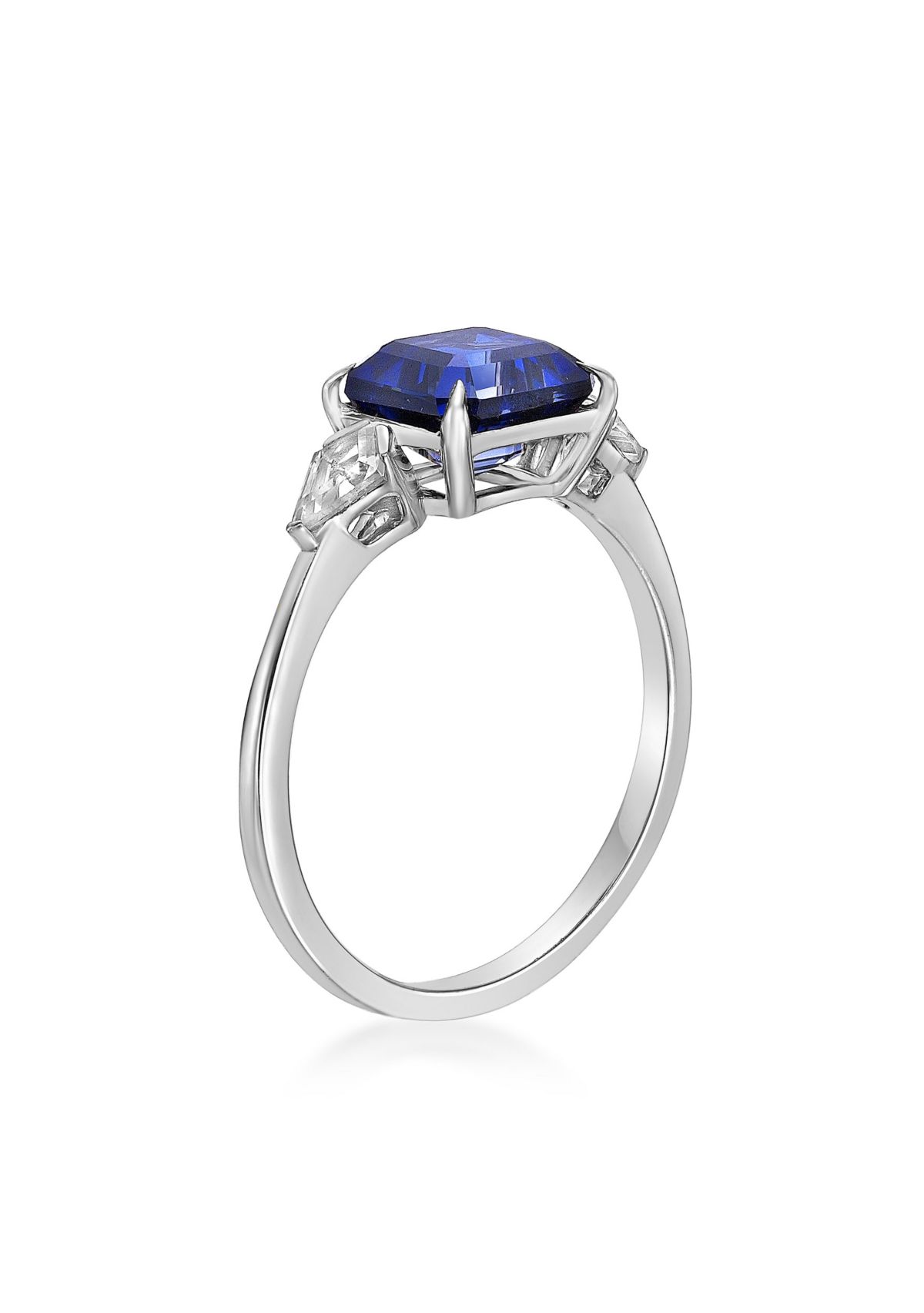 Lab Created Created Sapphire and Created White Sapphire Ring in Sterling Silver