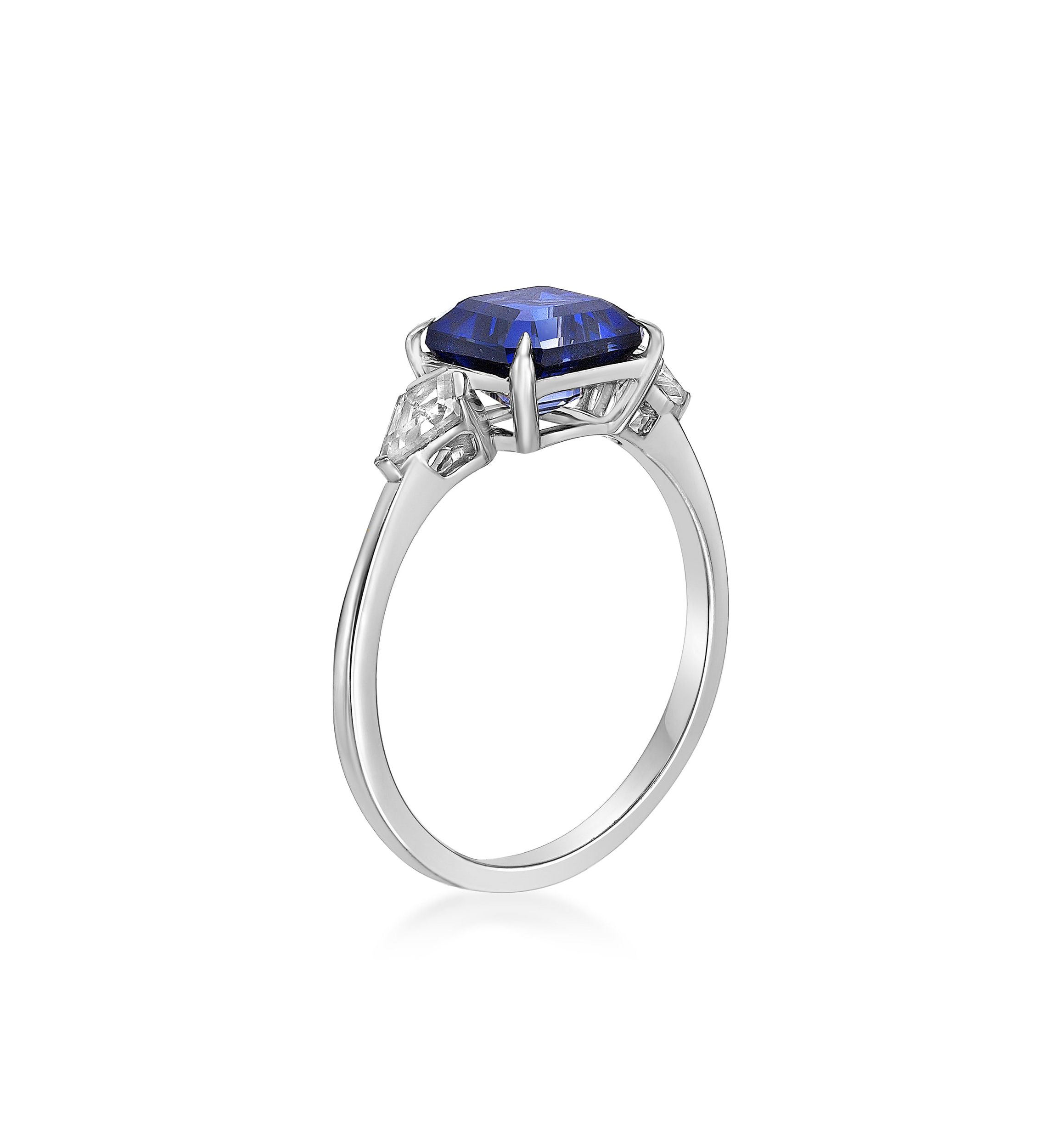 Lab Created Created Sapphire and Created White Sapphire Ring in Sterling Silver
