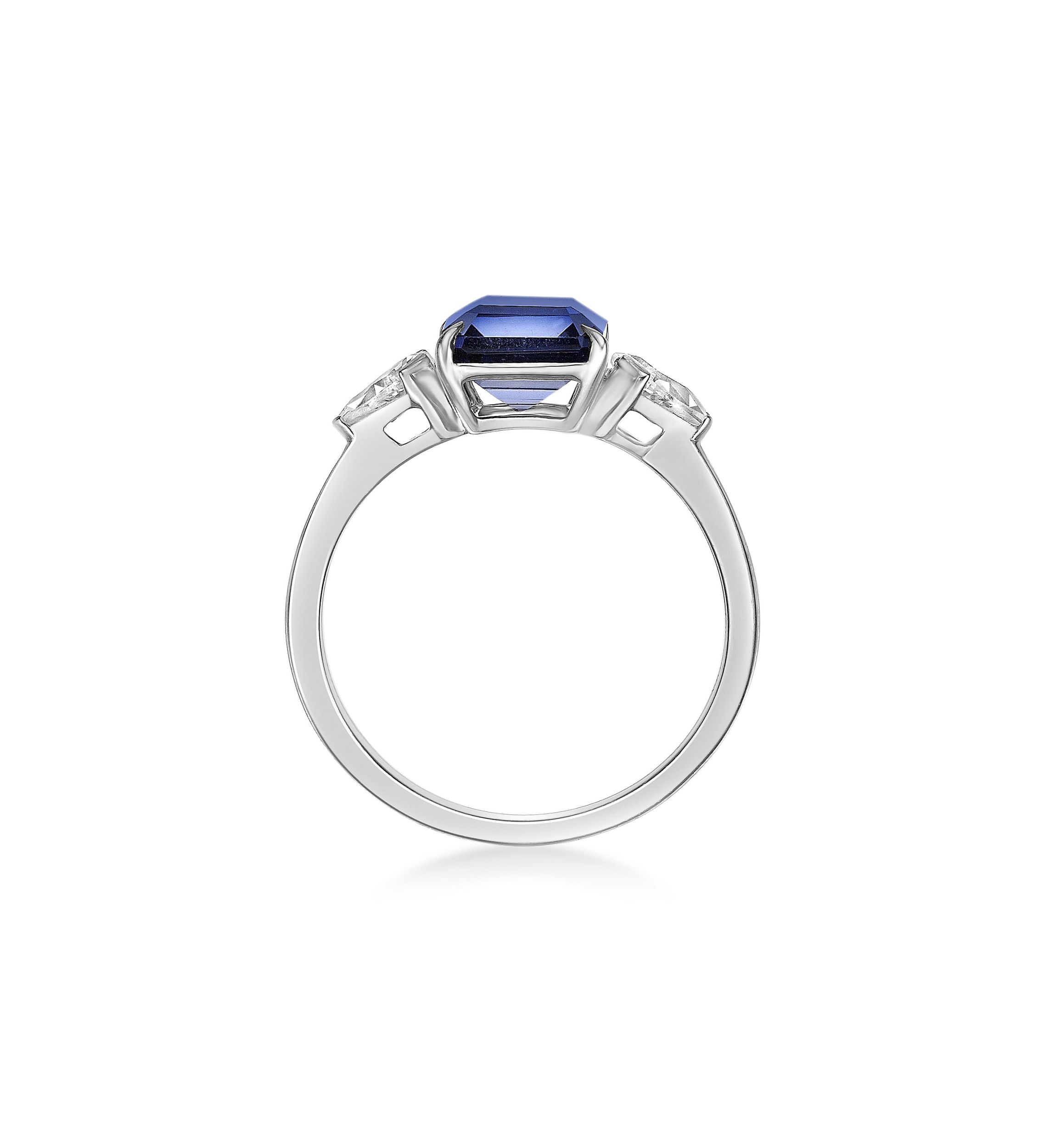 Lab Created Created Sapphire and Created White Sapphire Ring in Sterling Silver