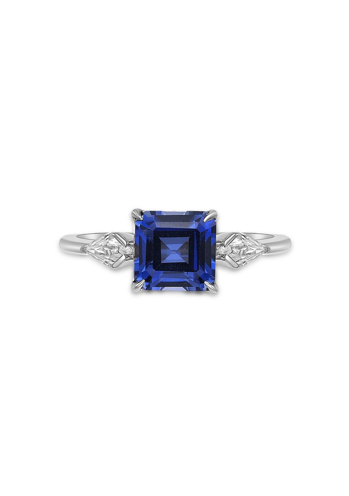 Lab Created Created Sapphire and Created White Sapphire Ring in Sterling Silver