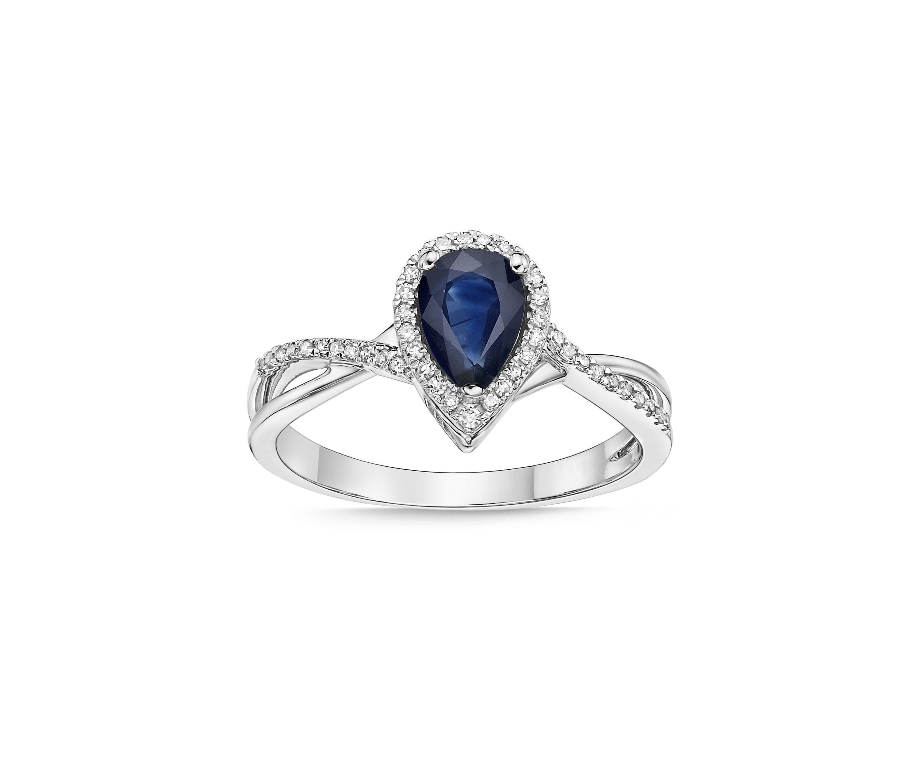 3/4 ct. t.w. Sapphire and 1/8 ct. t.w. Diamond Ring in 10K White Gold