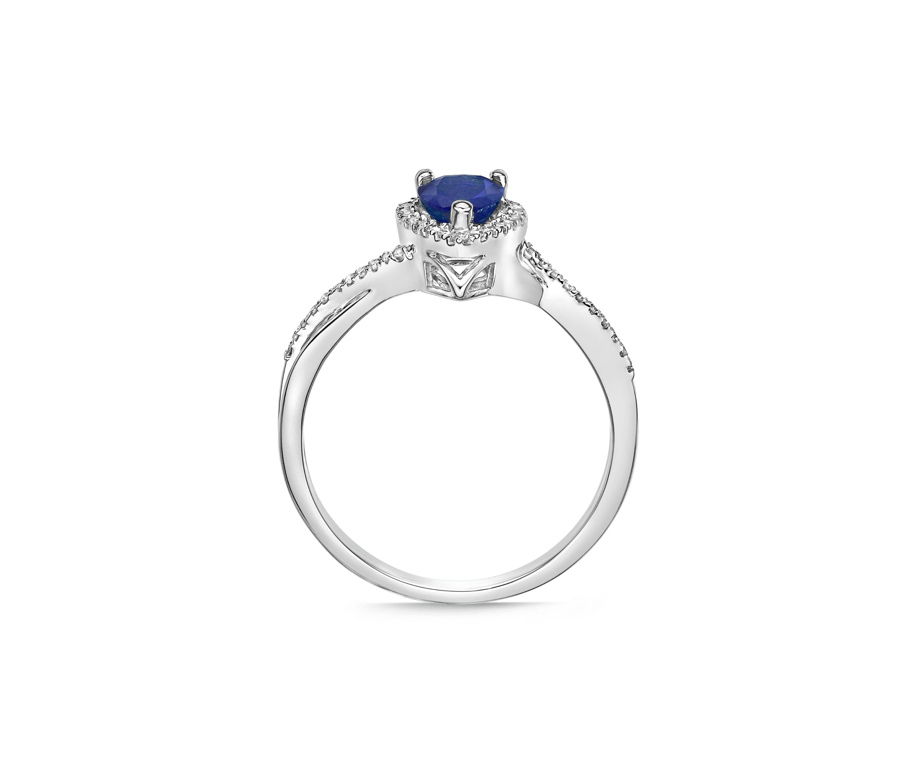 3/4 ct. t.w. Sapphire and 1/8 ct. t.w. Diamond Ring in 10K White Gold