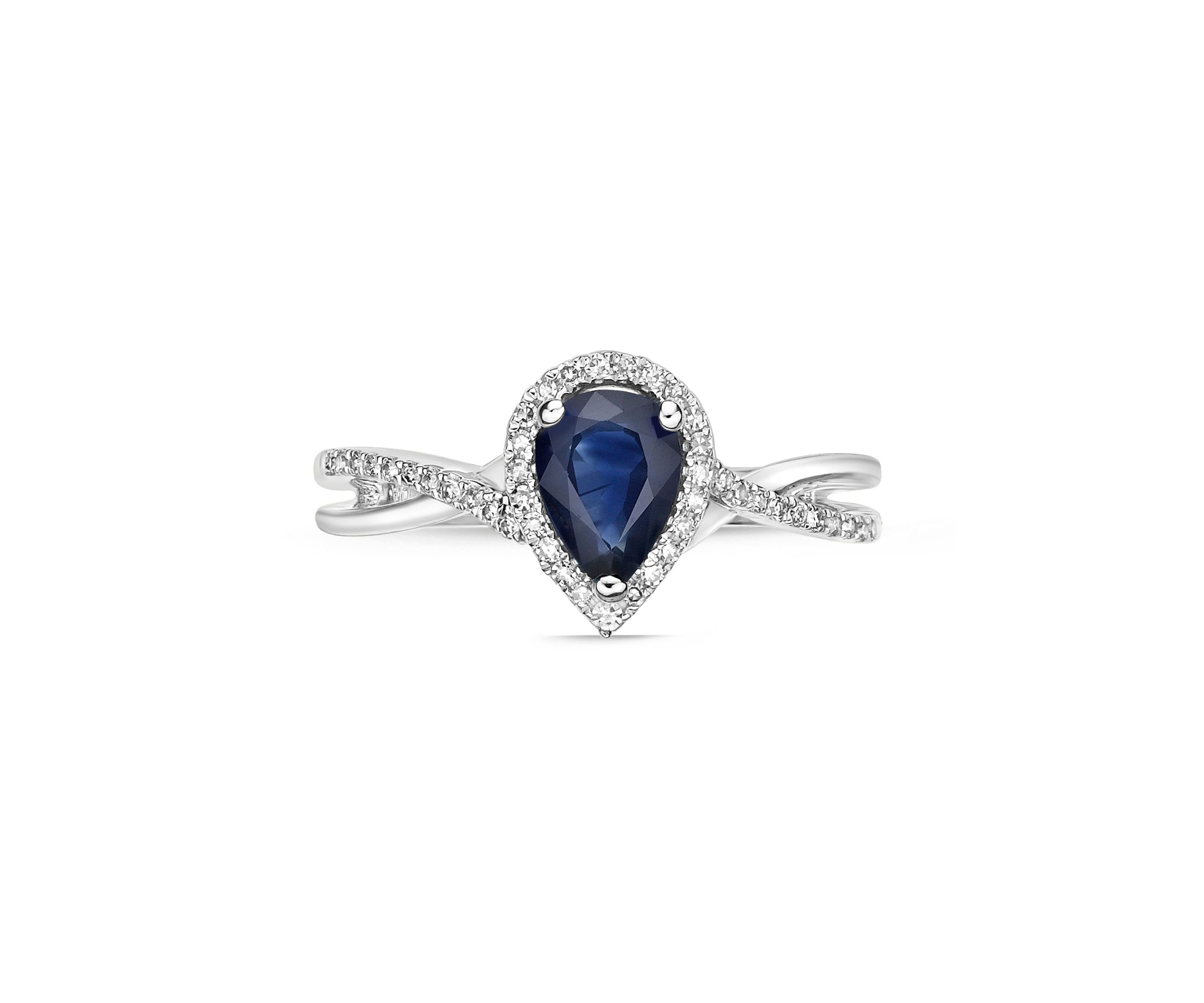 3/4 ct. t.w. Sapphire and 1/8 ct. t.w. Diamond Ring in 10K White Gold