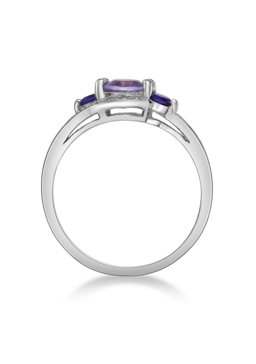 Lab Created 5/8 ct. t.w. Amethyst and Created White Sapphire Ring in Sterling Silver