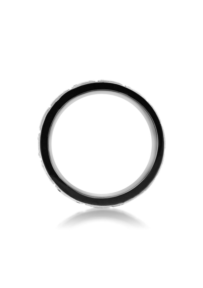Stainless Steel Ring With Black Ip