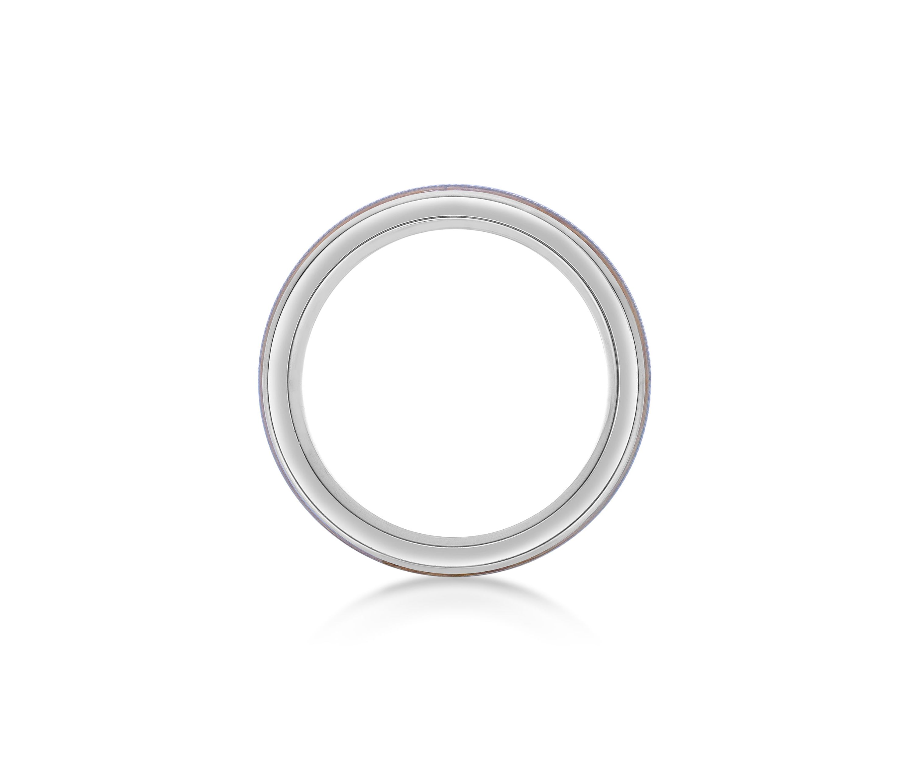 Stainless Steel Ring With Whisky Barrel Wood Inlay And Clear Resin