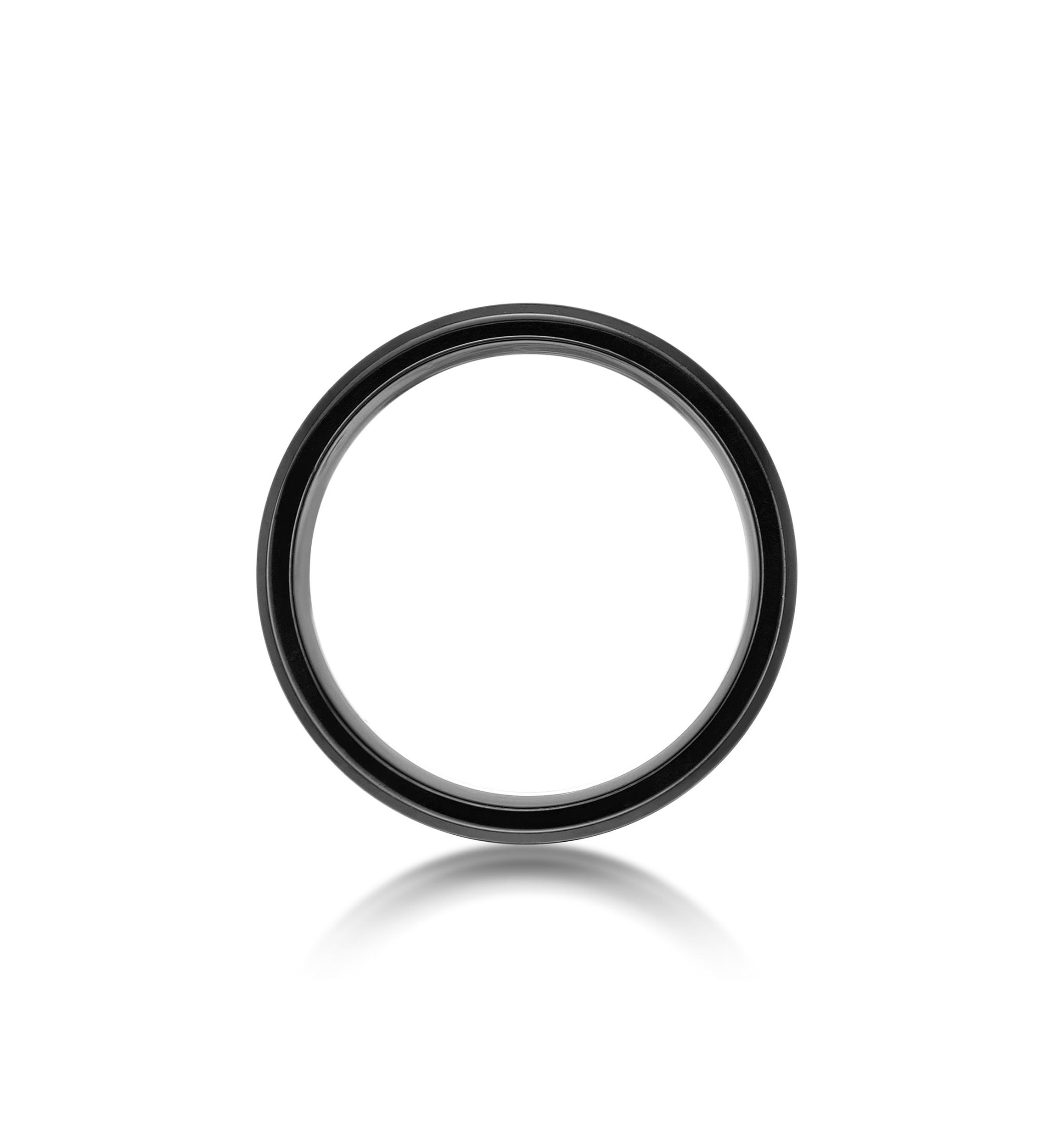 Black Zirconium Ring With Abalone Shell Inlay