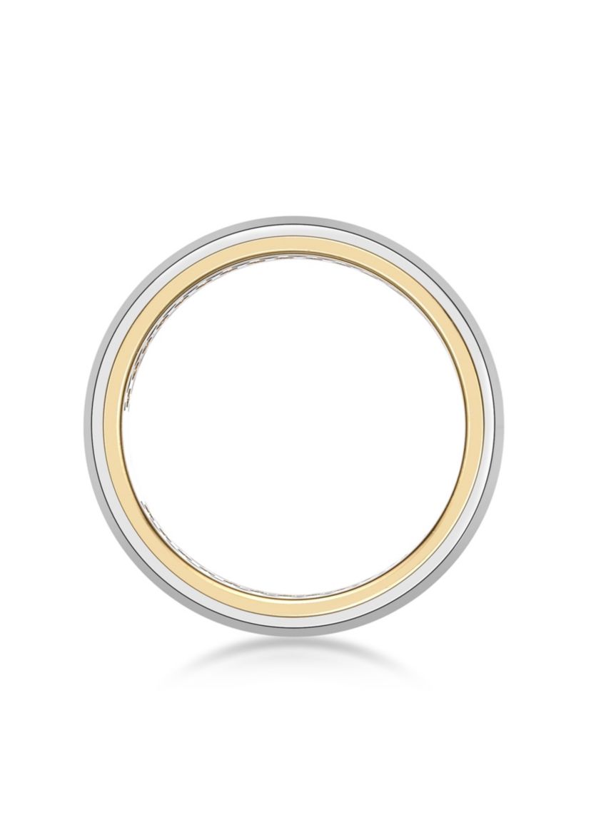 Stainless Steel With Black Carbon Fiber Sheet Inlay And Gold Tone Ip