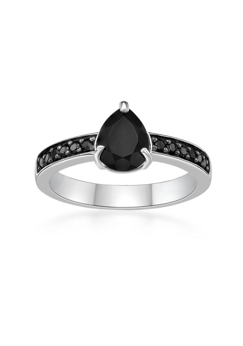 1 ct. t.w. Black Onyx and 1/4 ct. t.w. Black Spinel Ring in Sterling Silver