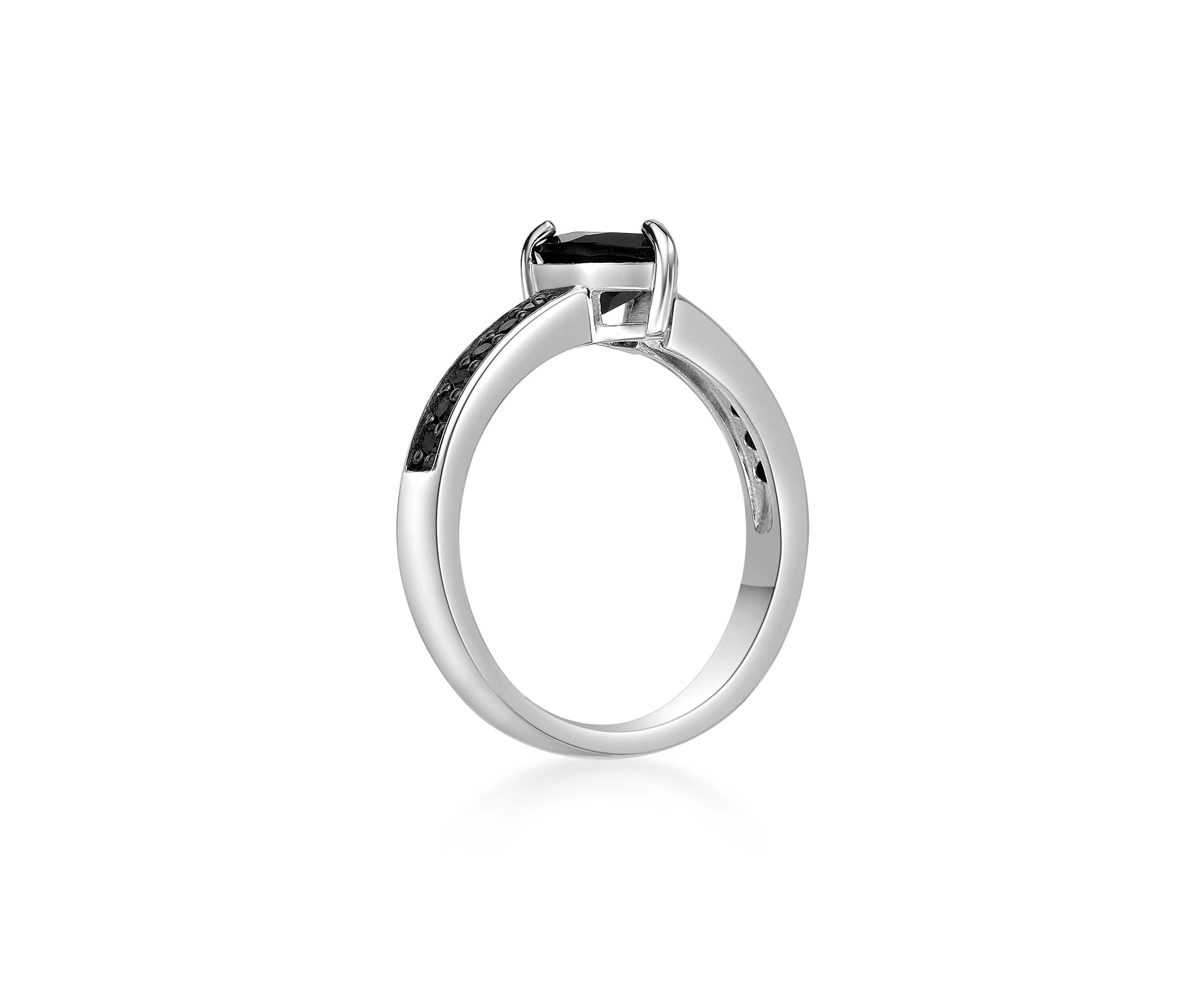 1 ct. t.w. Black Onyx and 1/4 ct. t.w. Black Spinel Ring in Sterling Silver
