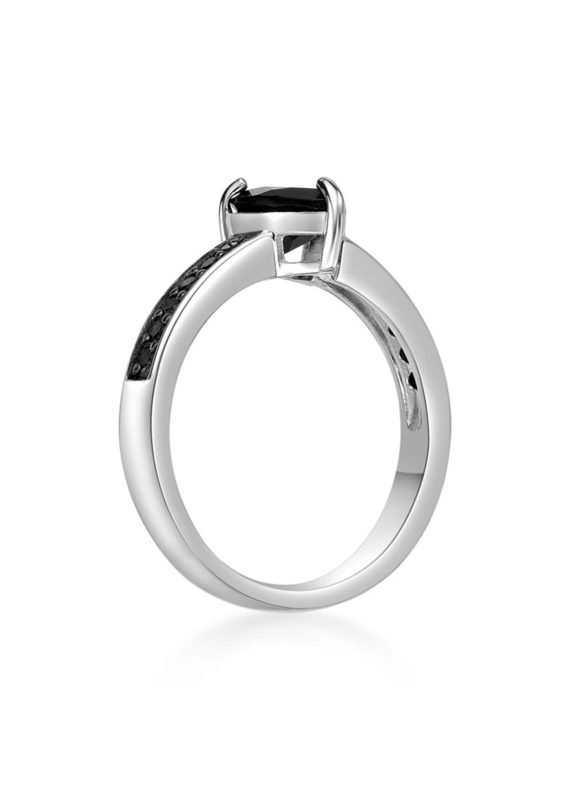 1 ct. t.w. Black Onyx and 1/4 ct. t.w. Black Spinel Ring in Sterling Silver