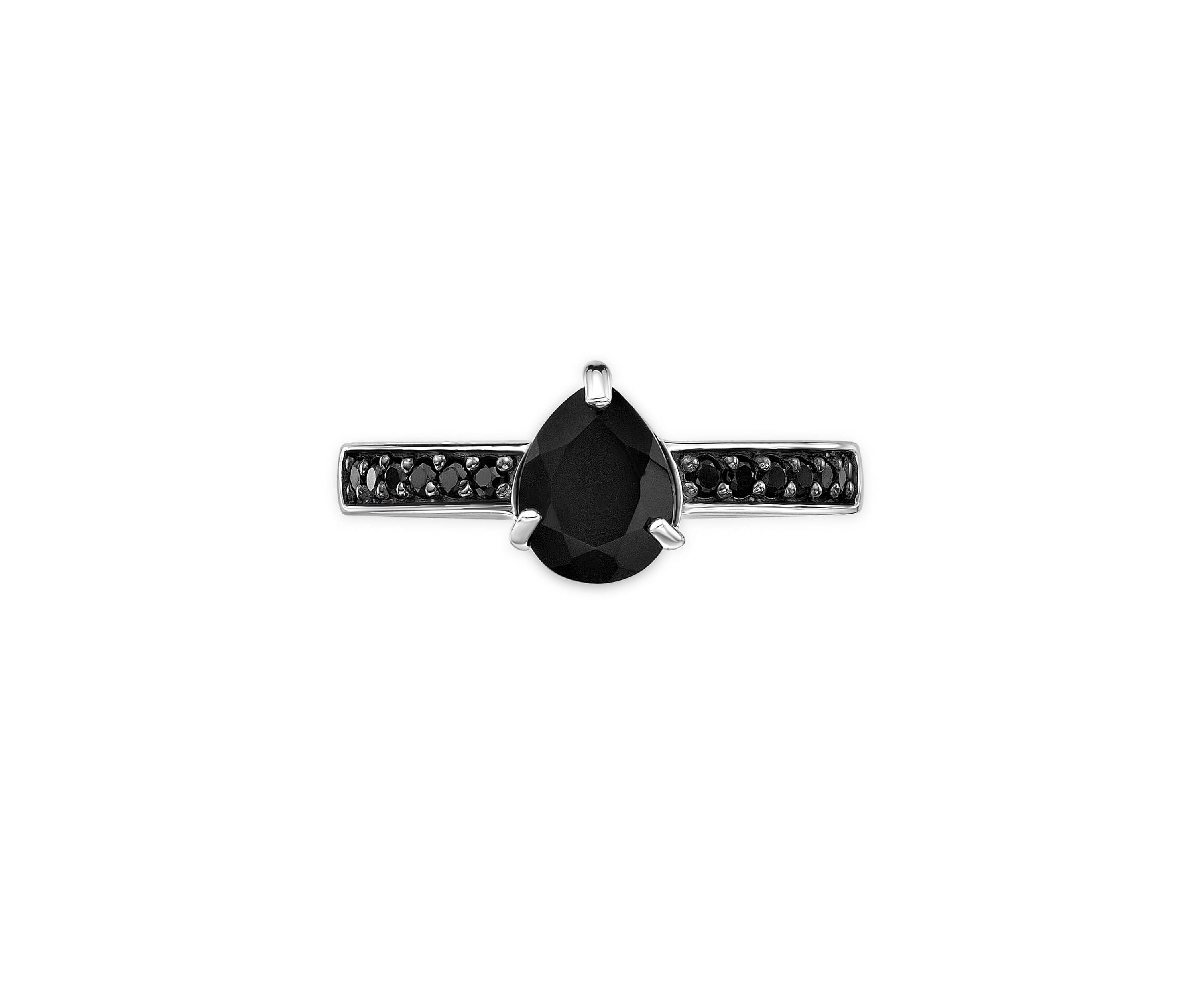 1 ct. t.w. Black Onyx and 1/4 ct. t.w. Black Spinel Ring in Sterling Silver
