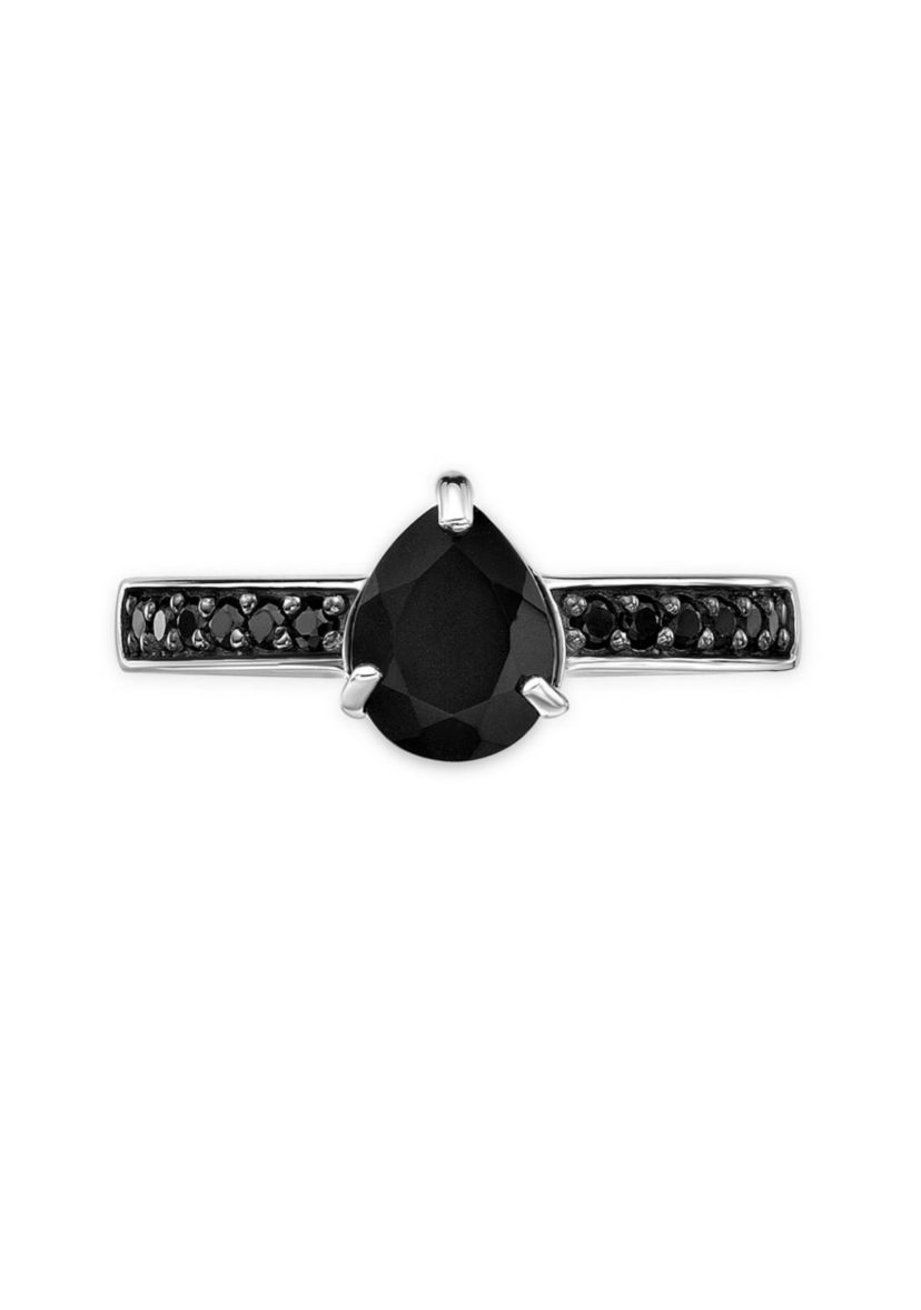 1 ct. t.w. Black Onyx and 1/4 ct. t.w. Black Spinel Ring in Sterling Silver