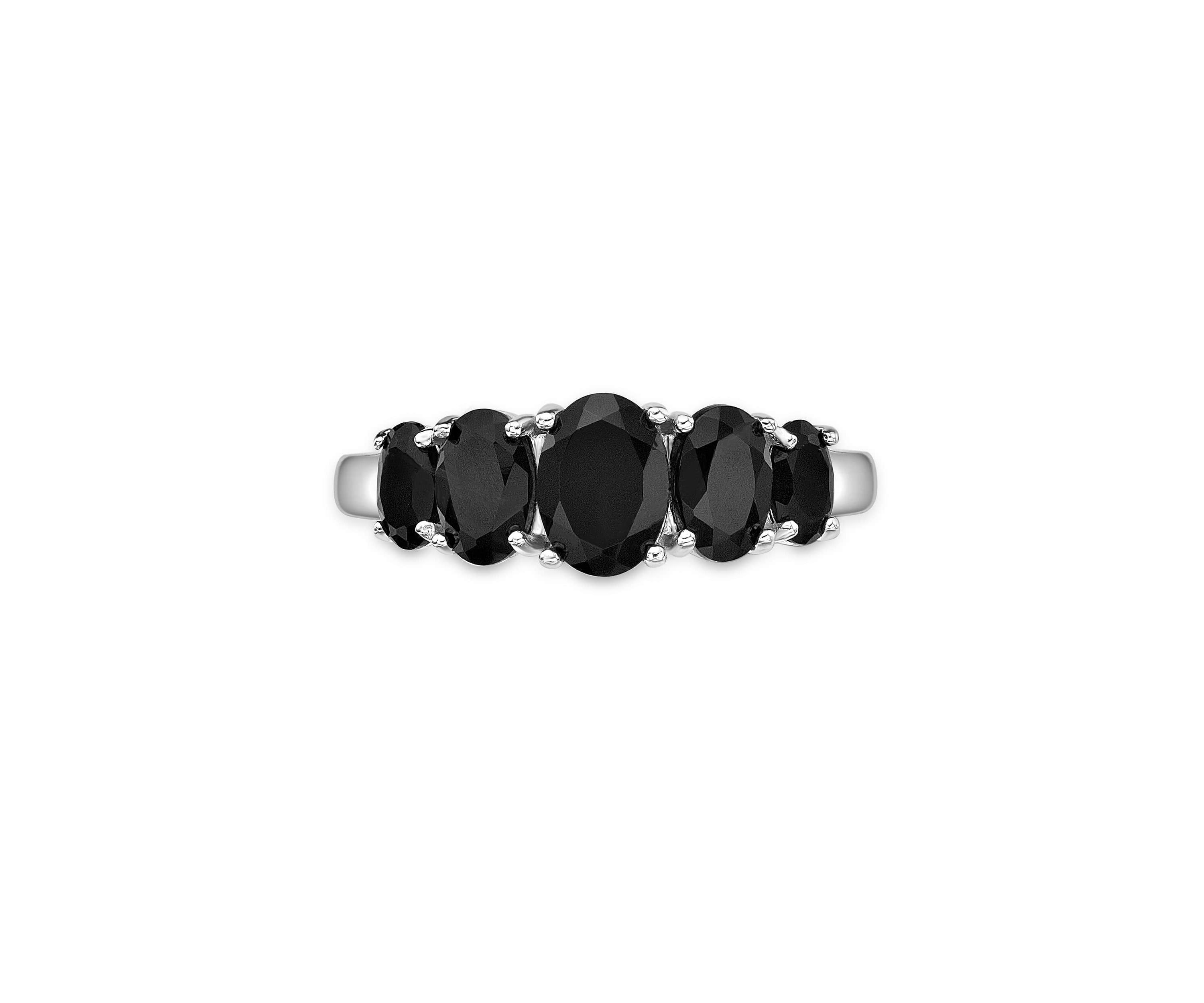 1 1/2 ct. t.w. Black Onyx Ring in Sterling Silver
