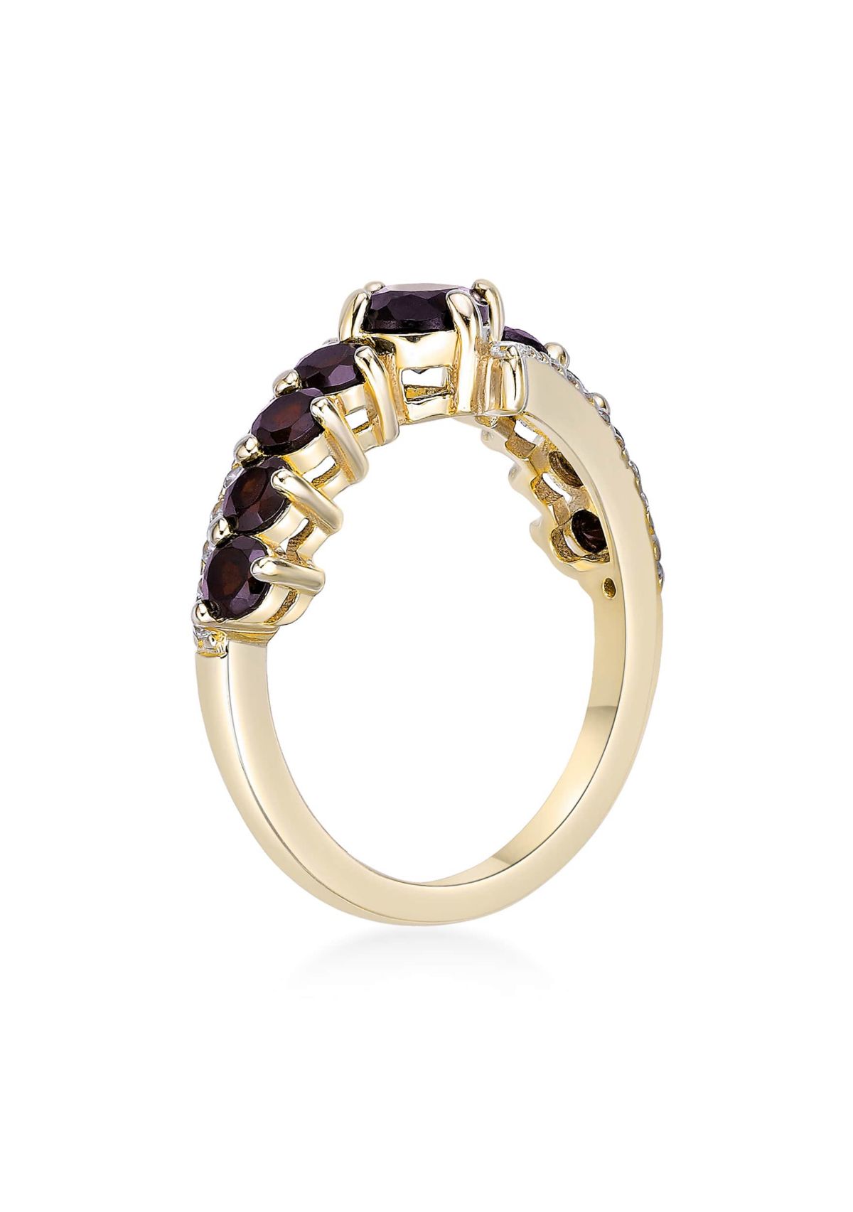 1 ct. t.w. Garnet and White Topaz Ring in 2 Micron Gold Plated Sterling Silver