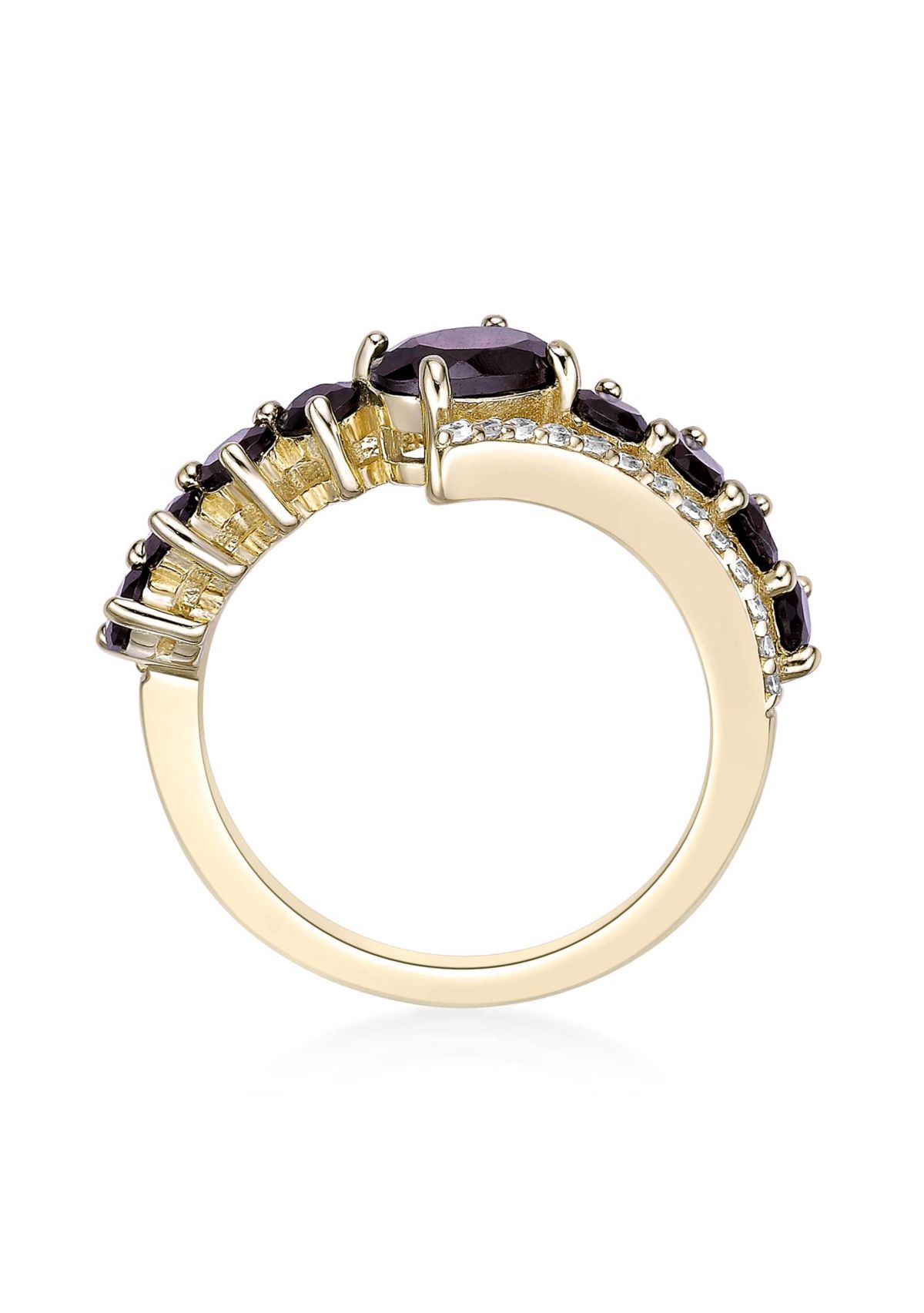 1 ct. t.w. Garnet and White Topaz Ring in 2 Micron Gold Plated Sterling Silver