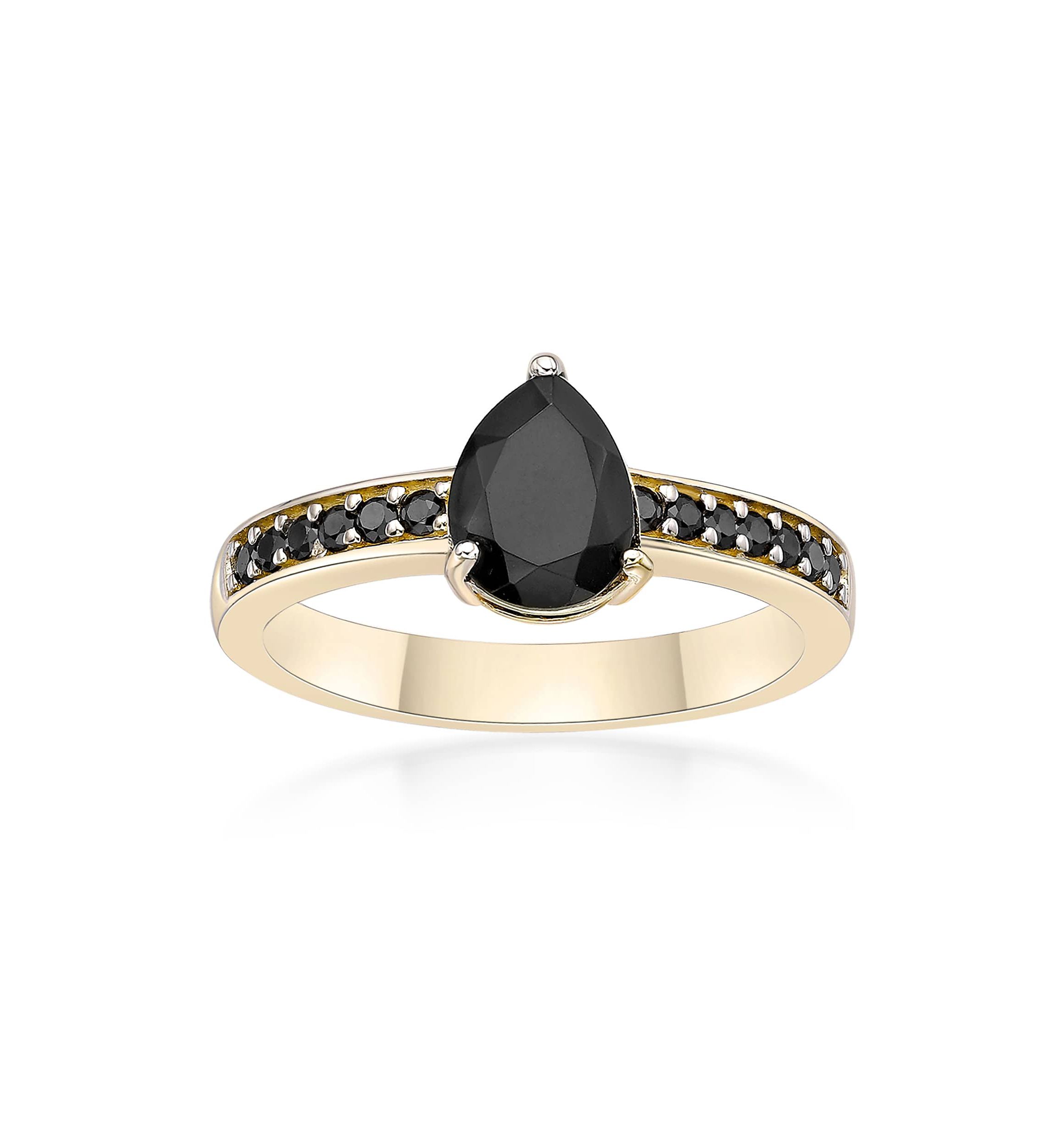 1 ct. t.w. Black Onyx and 1/5 ct. t.w. Black Spinel Ring in 2 Micron Gold Plated Sterling Silver