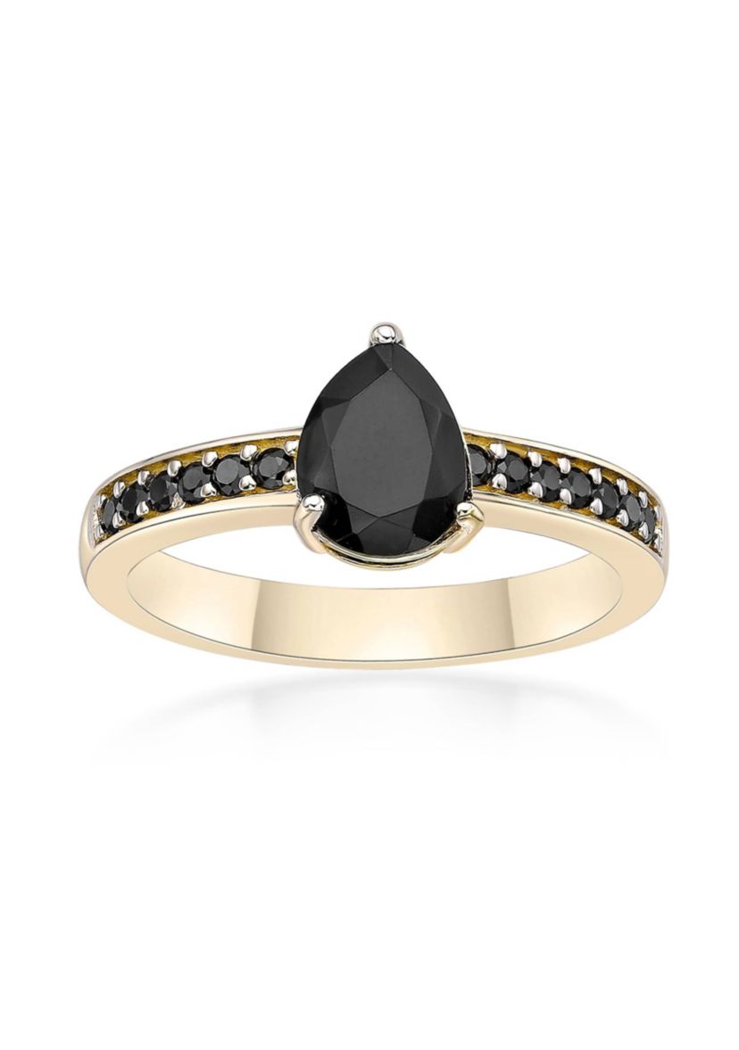 1 ct. t.w. Black Onyx and 1/5 ct. t.w. Black Spinel Ring in 2 Micron Gold Plated Sterling Silver