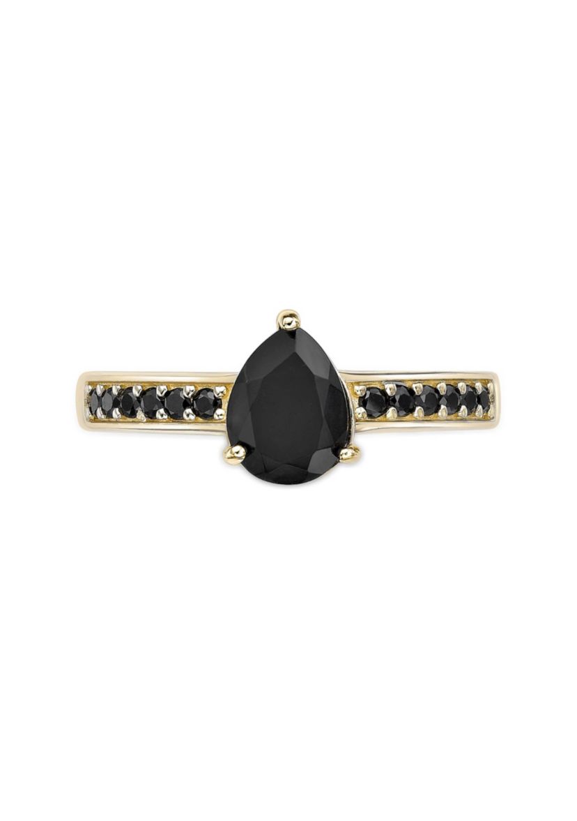 1 ct. t.w. Black Onyx and 1/5 ct. t.w. Black Spinel Ring in 2 Micron Gold Plated Sterling Silver