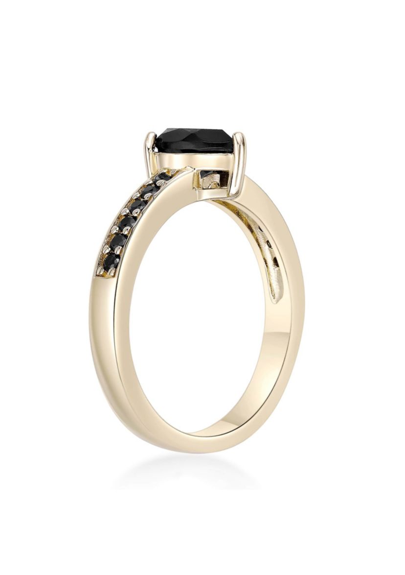 1 ct. t.w. Black Onyx and 1/5 ct. t.w. Black Spinel Ring in 2 Micron Gold Plated Sterling Silver