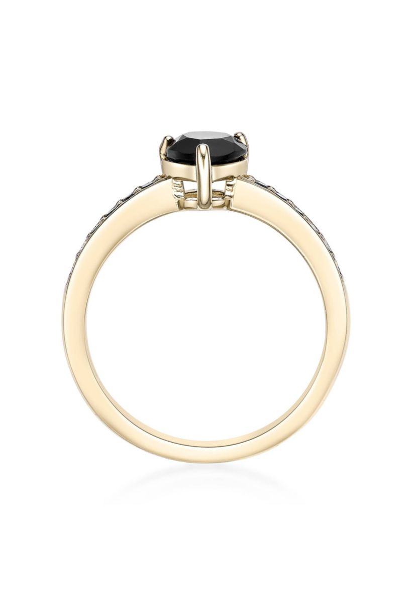 1 ct. t.w. Black Onyx and 1/5 ct. t.w. Black Spinel Ring in 2 Micron Gold Plated Sterling Silver
