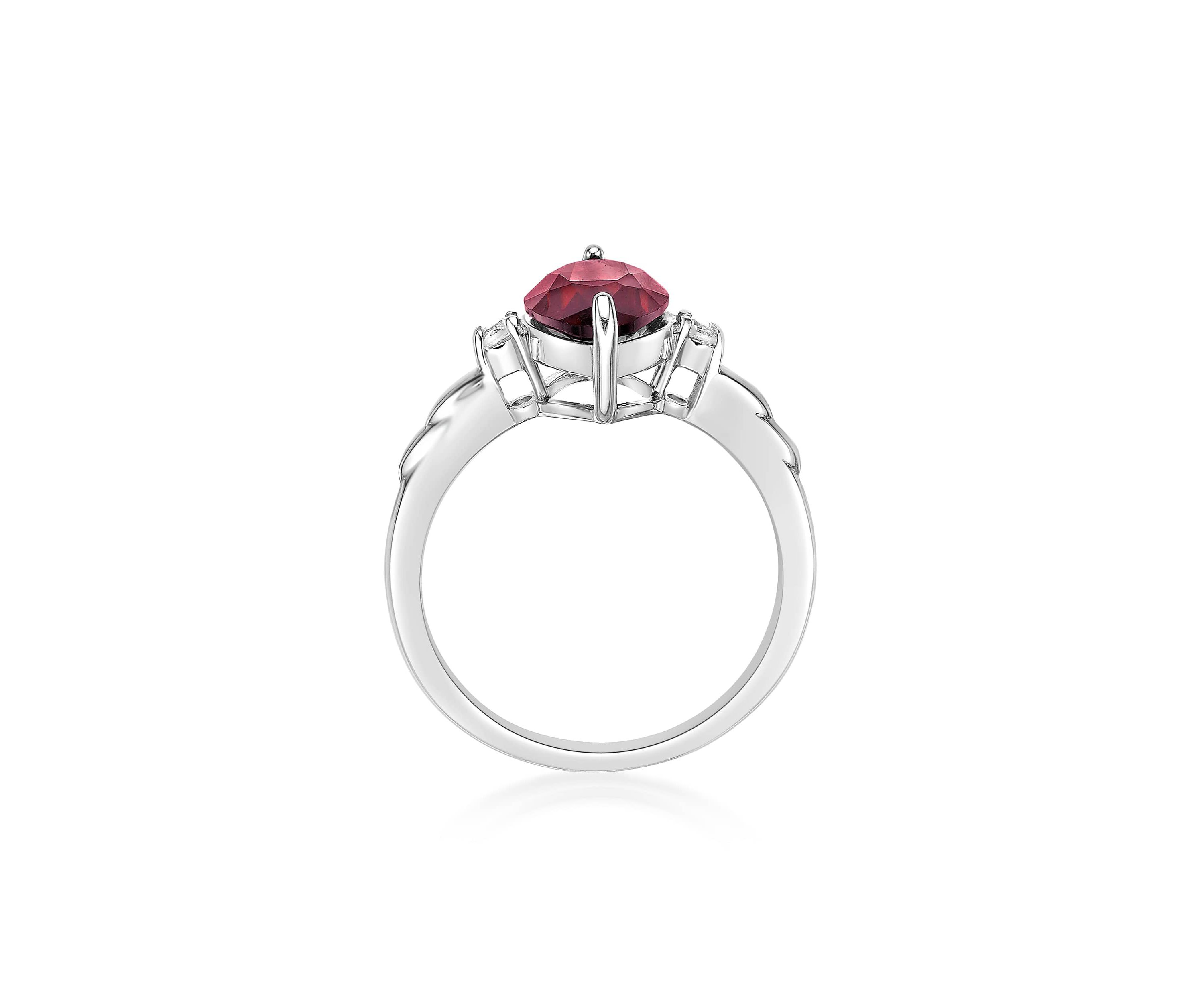 3 1/5 ct. t.w. Created Ruby and 1/10 Created White Sapphire Ring in Sterling Silver