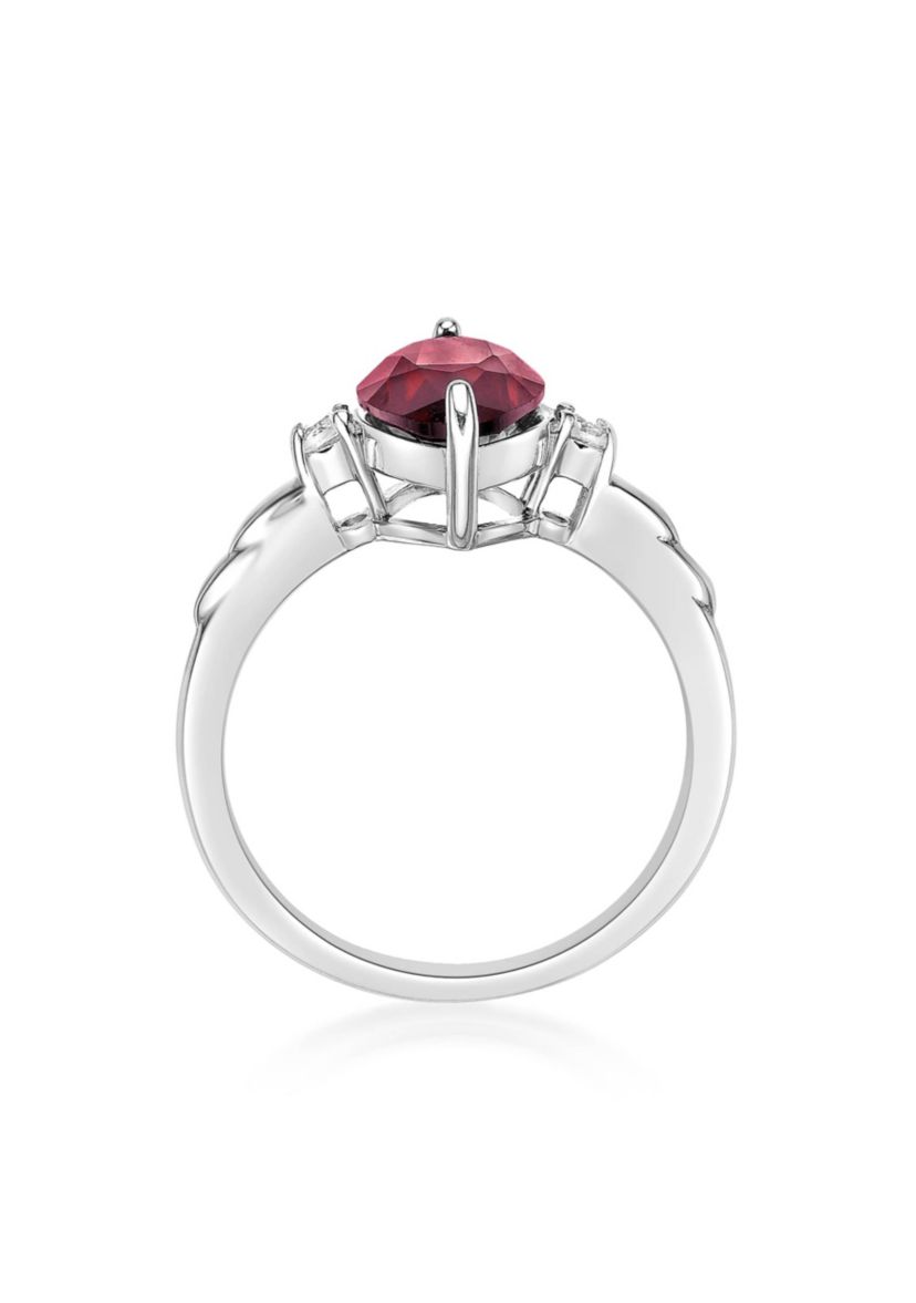 3 1/5 ct. t.w. Created Ruby and 1/10 Created White Sapphire Ring in Sterling Silver