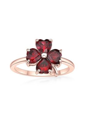 Gemminded Lab Created 2 3/8 ct. t.w. Created Ruby Ring in 2 Micron Rose Gold Plated Sterling Silver, Red, 6