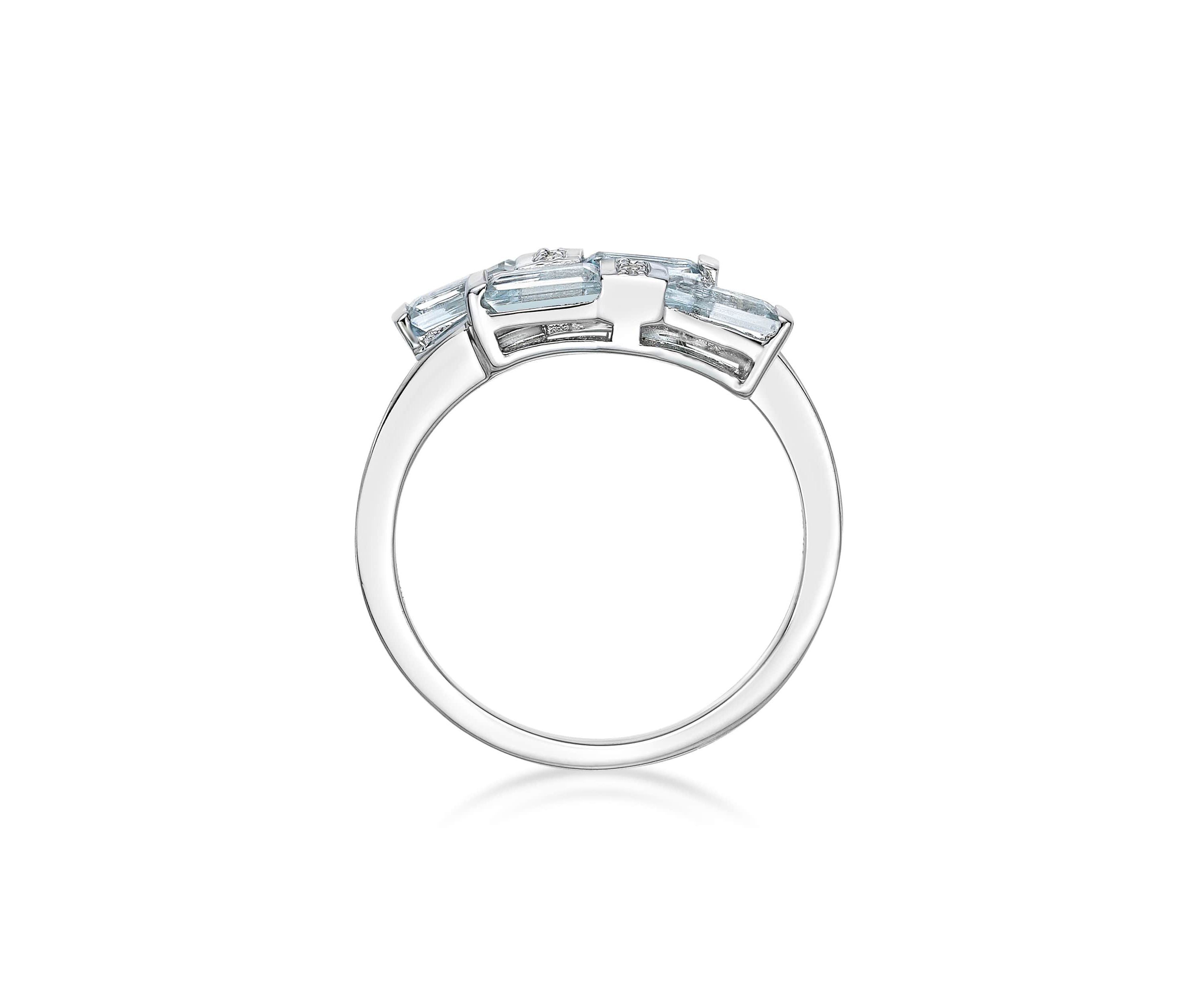 1 ct. t.w. Aquamarine and 7/8 ct. t.w. White Topaz Ring in Sterling Silver