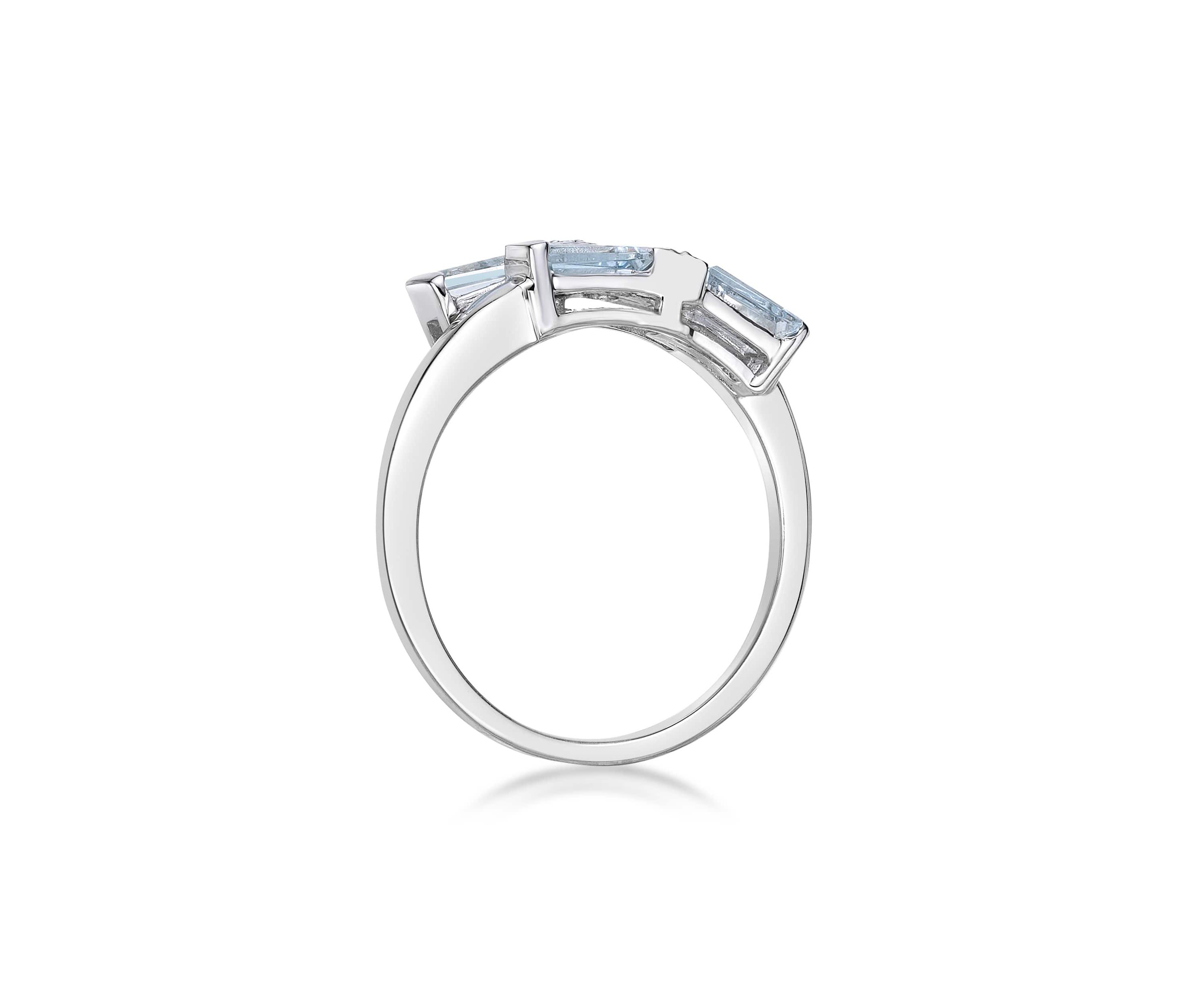 1 ct. t.w. Aquamarine and 7/8 ct. t.w. White Topaz Ring in Sterling Silver
