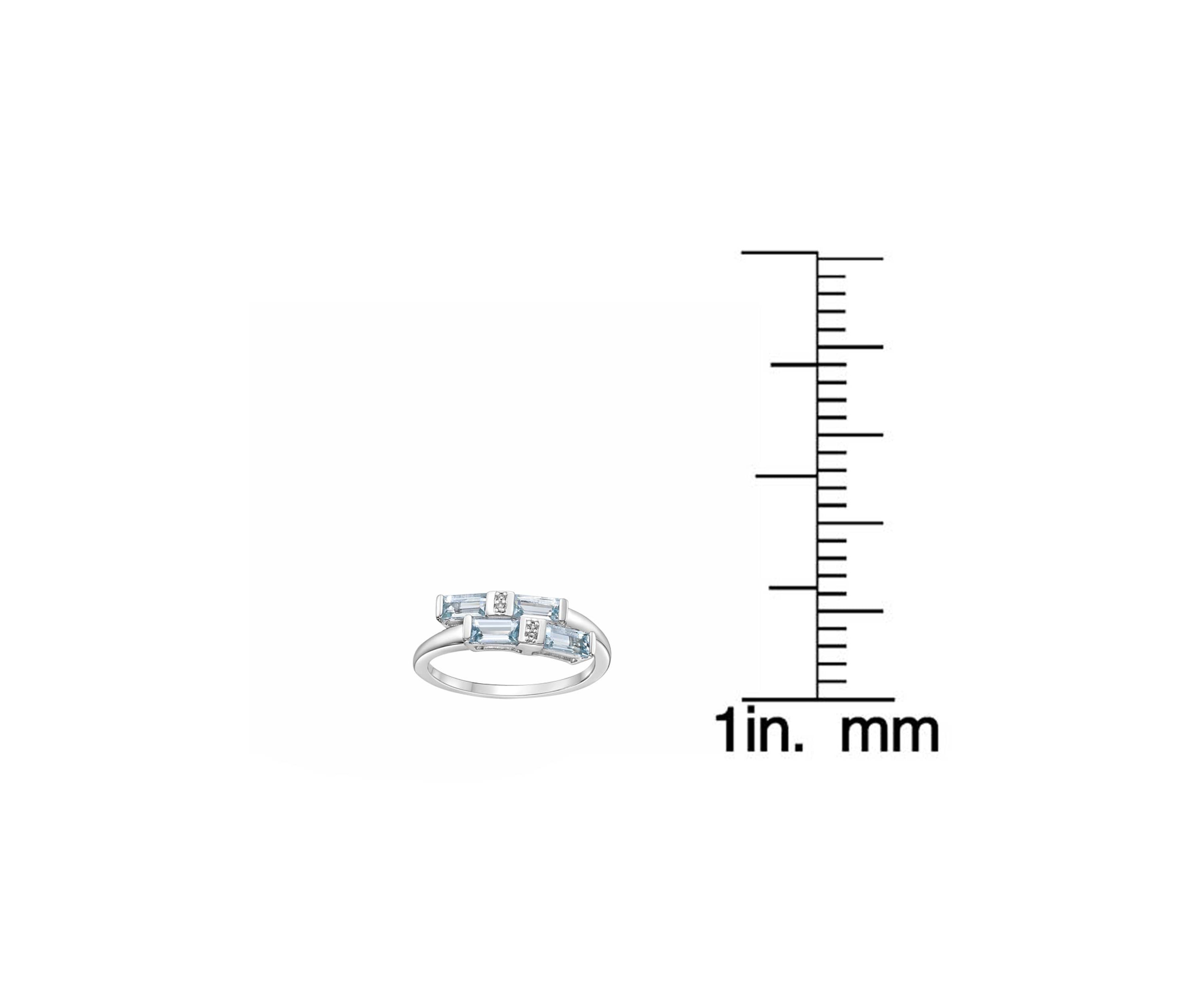 1 ct. t.w. Aquamarine and 7/8 ct. t.w. White Topaz Ring in Sterling Silver