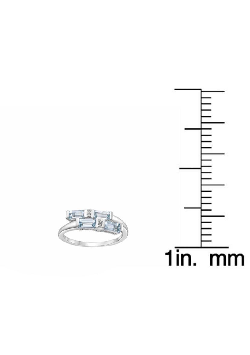 1 ct. t.w. Aquamarine and 7/8 ct. t.w. White Topaz Ring in Sterling Silver