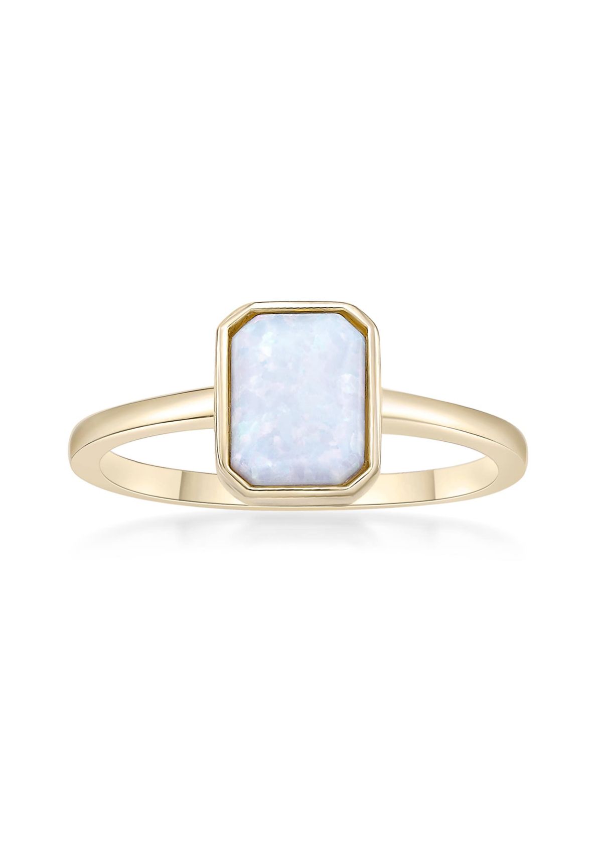 Lab Created 5/8 ct. t.w. Created Opal Ring in 2 Micron Gold Plated Sterling Silver