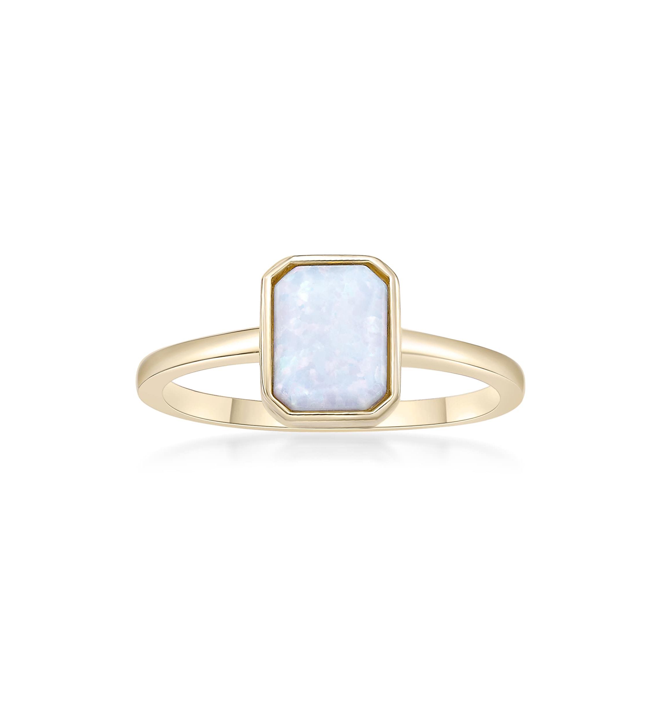 Lab Created 5/8 ct. t.w. Created Opal Ring in 2 Micron Gold Plated Sterling Silver