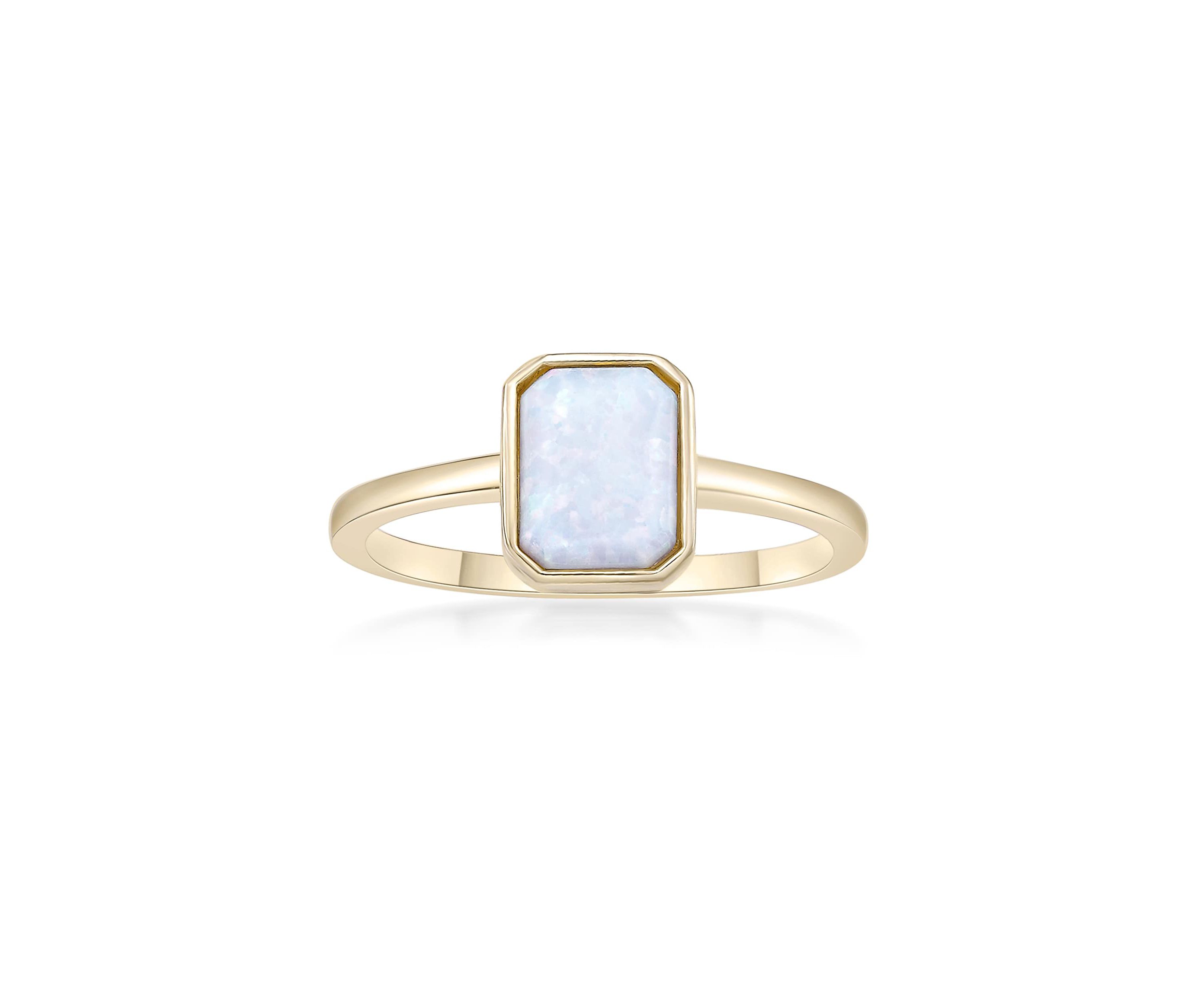 Lab Created 5/8 ct. t.w. Created Opal Ring in 2 Micron Gold Plated Sterling Silver