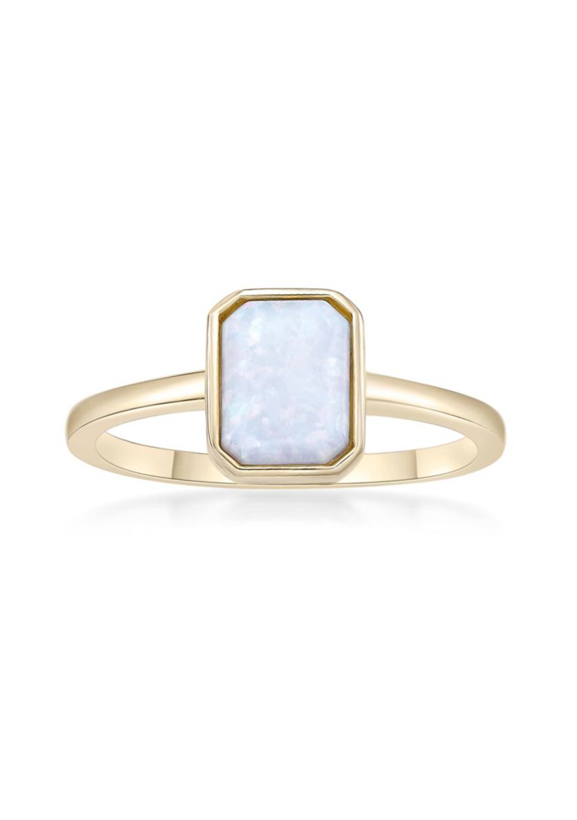 Lab Created 5/8 ct. t.w. Created Opal Ring in 2 Micron Gold Plated Sterling Silver