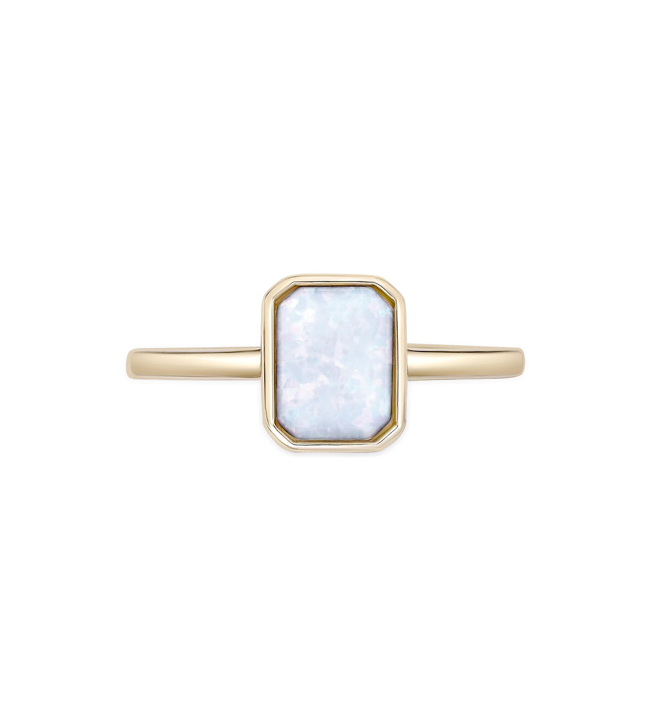 Lab Created 5/8 ct. t.w. Created Opal Ring in 2 Micron Gold Plated Sterling Silver