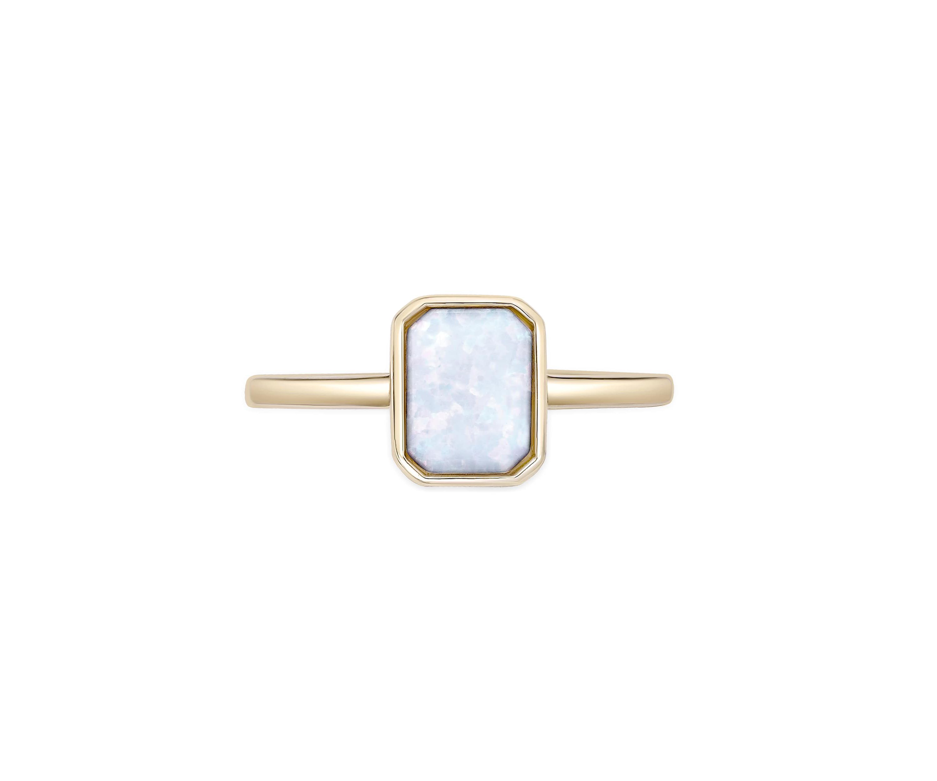 Lab Created 5/8 ct. t.w. Created Opal Ring in 2 Micron Gold Plated Sterling Silver