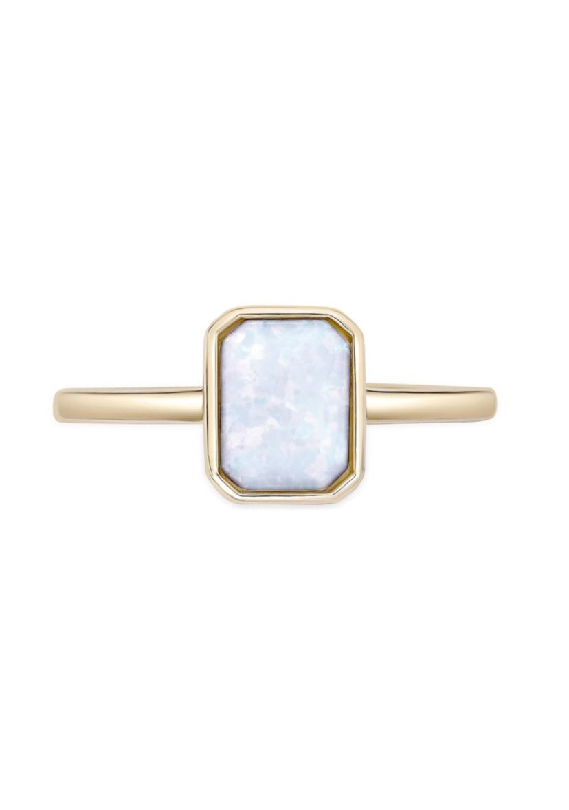Lab Created 5/8 ct. t.w. Created Opal Ring in 2 Micron Gold Plated Sterling Silver