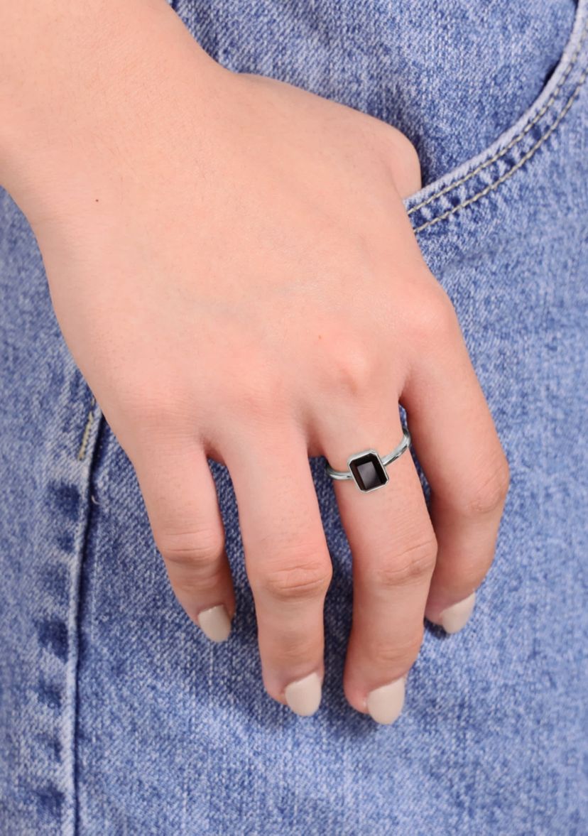 1 1/5 ct. t.w. Black Onyx Ring in 2 Micron Gold Plated Sterling Silver