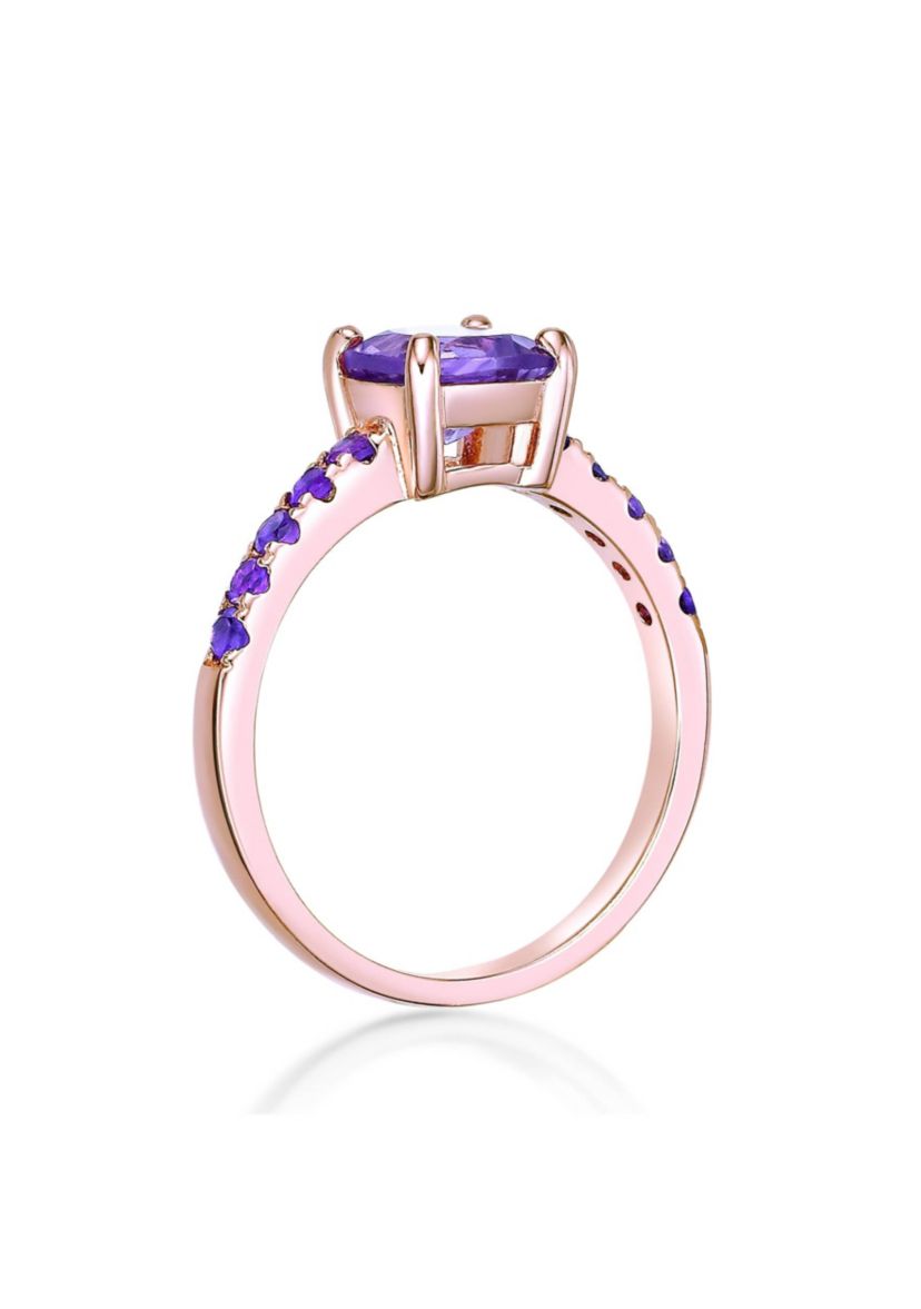 2 1/10 ct. t.w. Amethyst Ring in 2 Micron Rose Gold Plated Sterling Silver