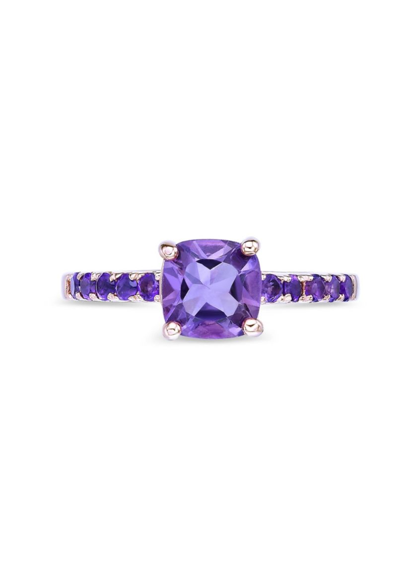 2 1/10 ct. t.w. Amethyst Ring in 2 Micron Rose Gold Plated Sterling Silver