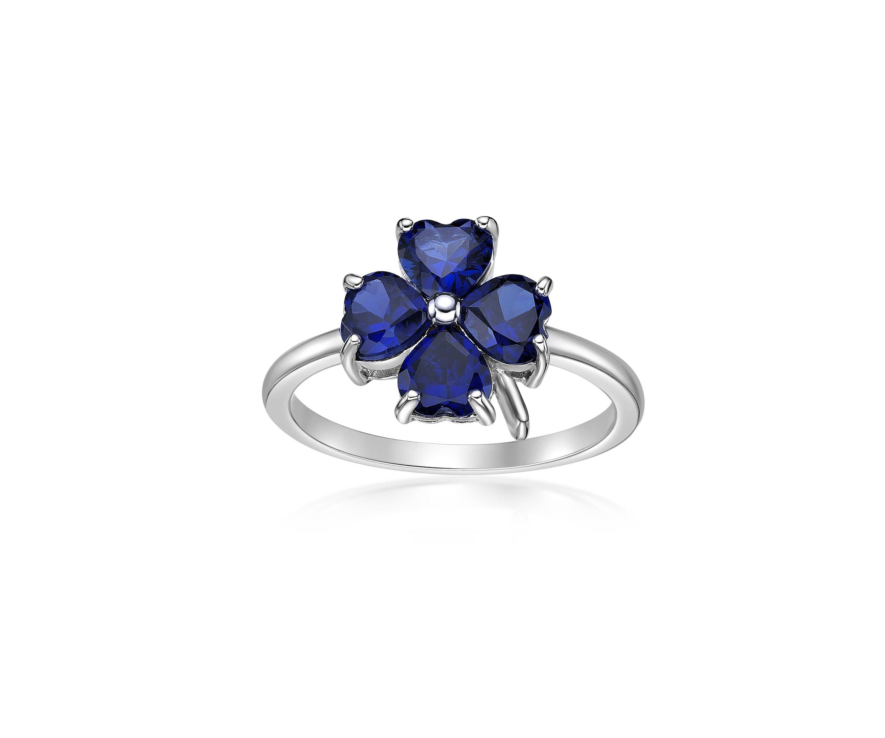 Lab Created 2 3/8 ct. t.w. Created Sapphire Ring in Sterling Silver