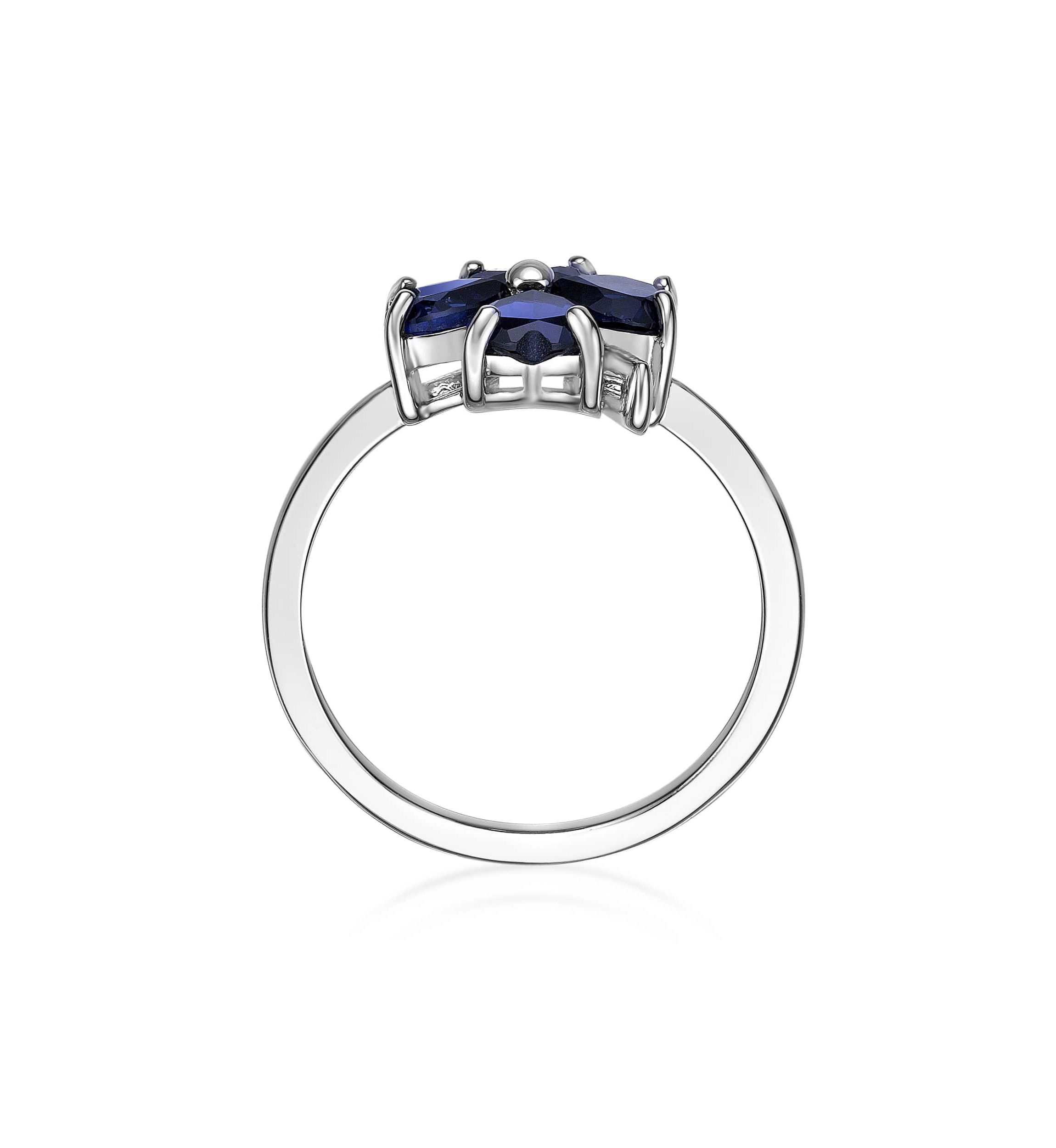 Lab Created 2 3/8 ct. t.w. Created Sapphire Ring in Sterling Silver