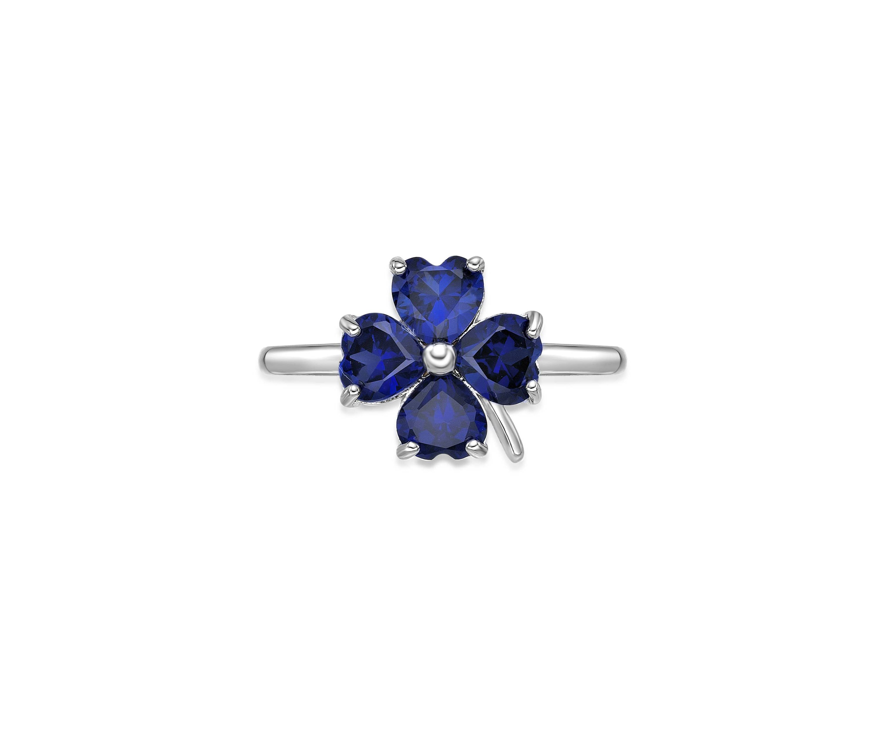 Lab Created 2 3/8 ct. t.w. Created Sapphire Ring in Sterling Silver
