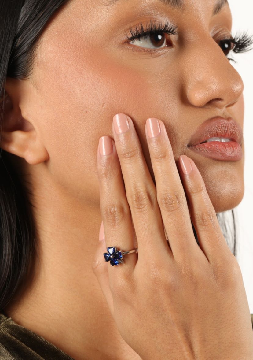 Lab Created 2 3/8 ct. t.w. Created Sapphire Ring in Sterling Silver