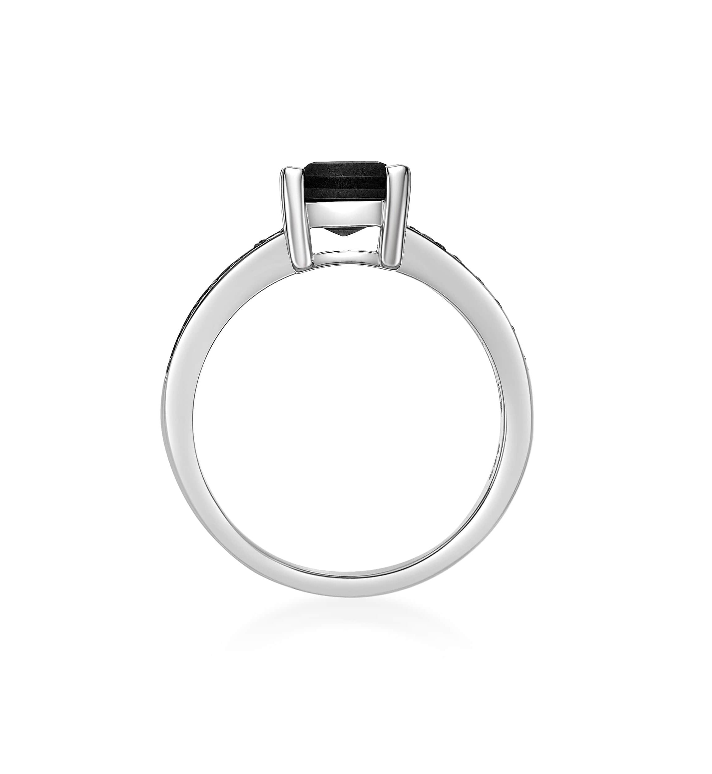 1 3/8 ct. t.w. Black Onyx and 1/4 ct. t.w. Black Spinel Ring in Sterling Silver