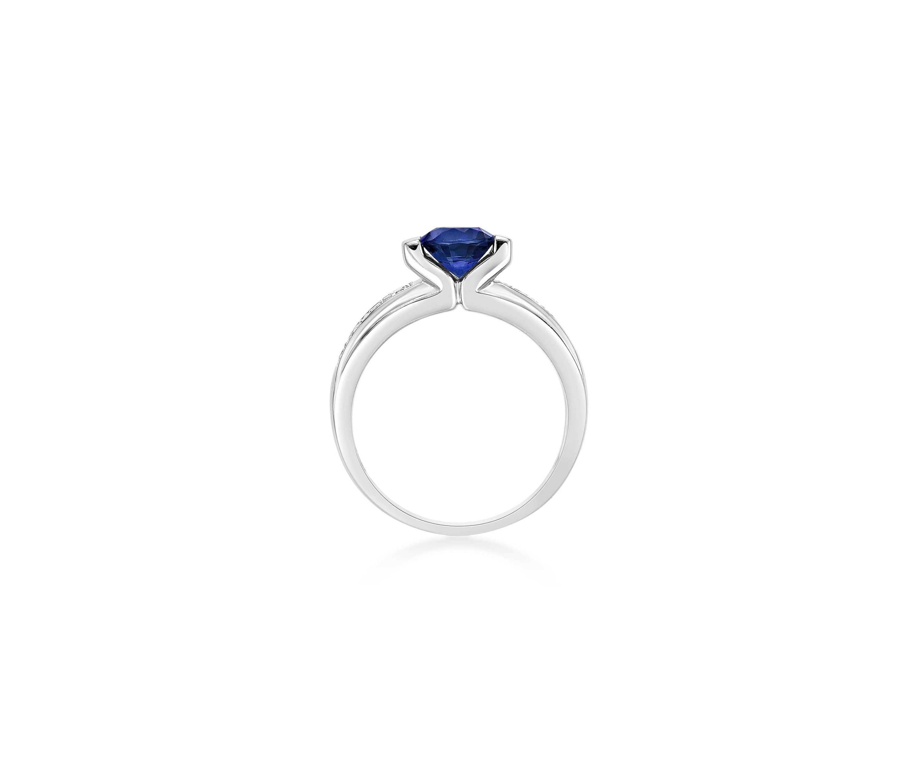 Lab Created 1 ct. t.w. Created Sapphire and 1/10 ct. t.w. Created White Sapphire Ring in Sterling Silver
